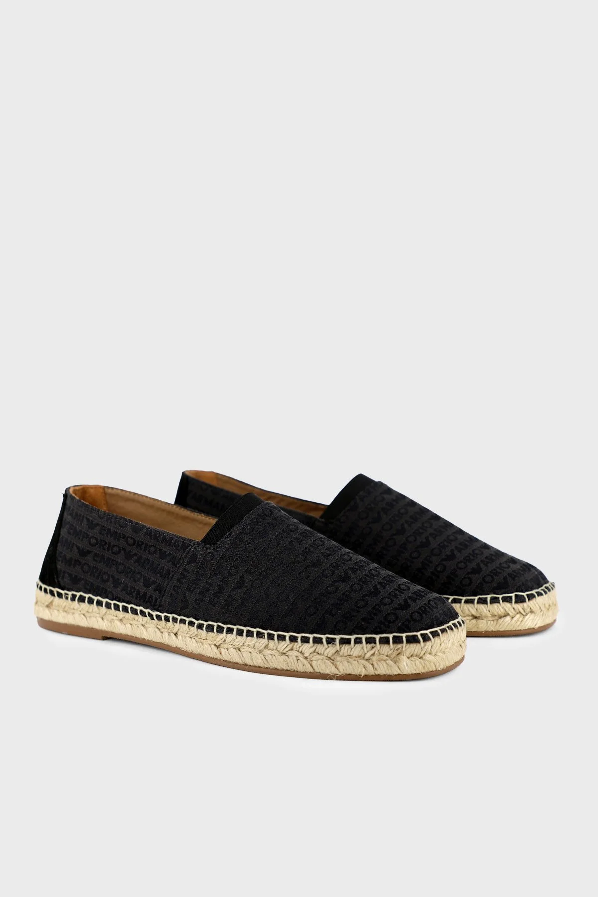 Emporio Armani Logo Baskılı Jakarlı Erkek Espadril EM005853 AF25529 MC012 SİYAH - 3