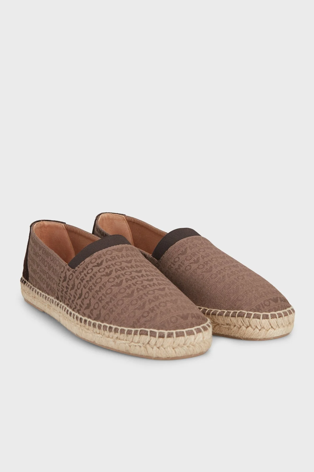 Emporio Armani Logo Baskılı Jakarlı Espadril Erkek Ayakkabı EM005853 AF25529 M6349 KAHVERENGİ - 3