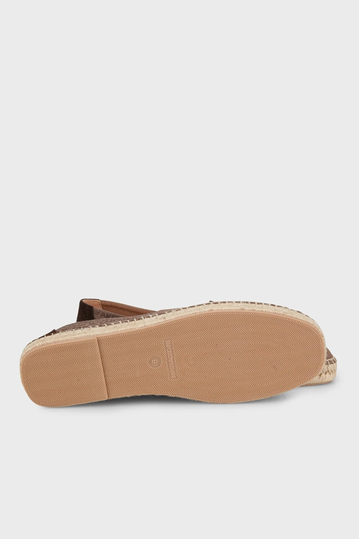 Emporio Armani Logo Baskılı Jakarlı Espadril Erkek Ayakkabı EM005853 AF25529 M6349 KAHVERENGİ - 5