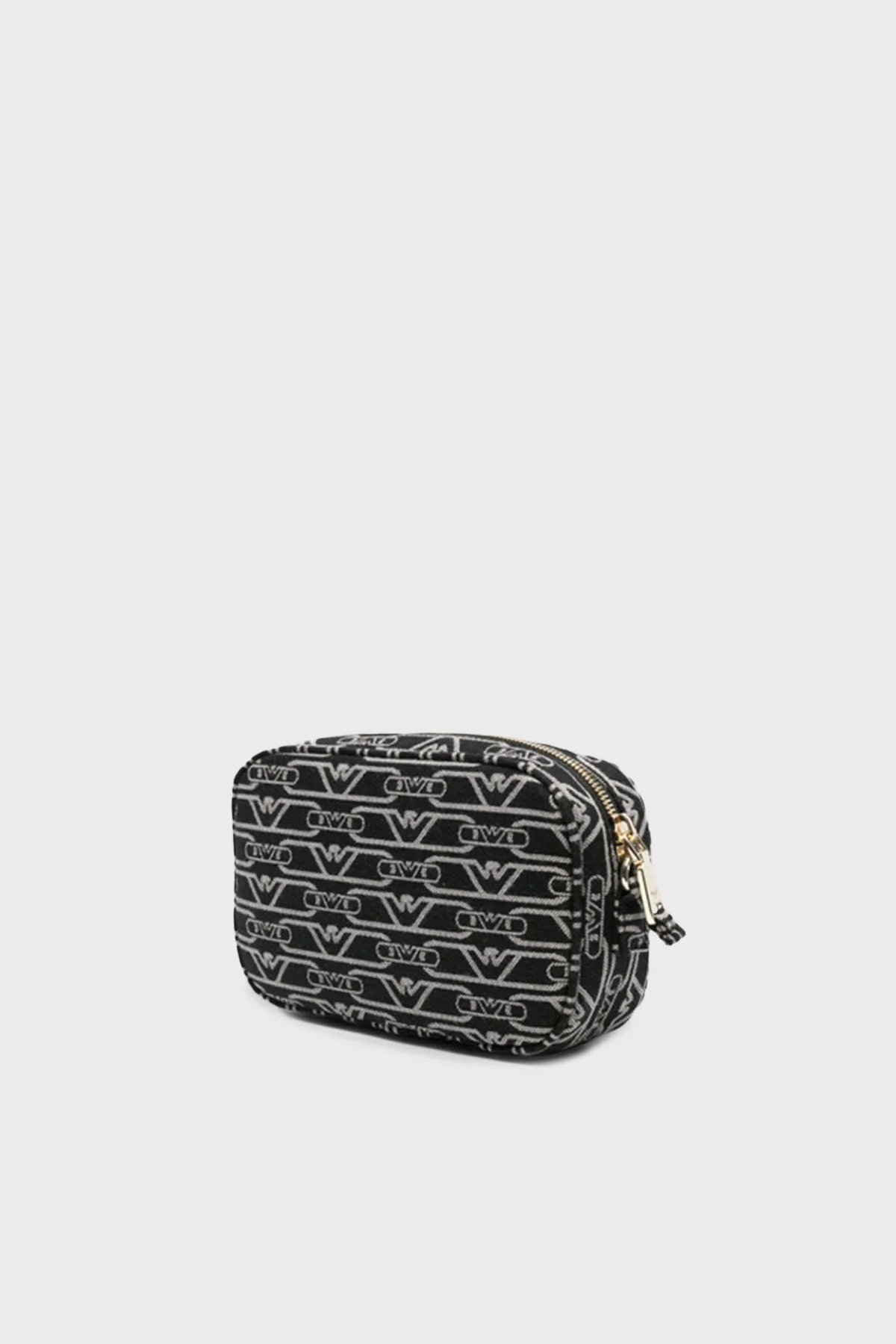 Emporio Armani Logo Baskılı Pamuklu Ayarlanabilir Askılı Kadın Çanta EW001891 AF19711 FC145 SİYAH-GRİ - 3