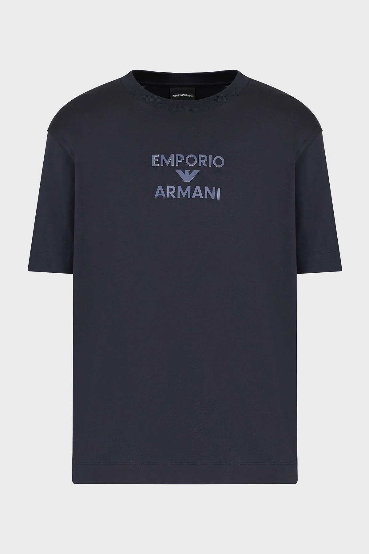 Emporio Armani Logo Baskılı Pamuklu Regular Fit Bisiklet Yaka Erkek T Shirt EM000780 AF12926 UB118 LACİVERT - 5