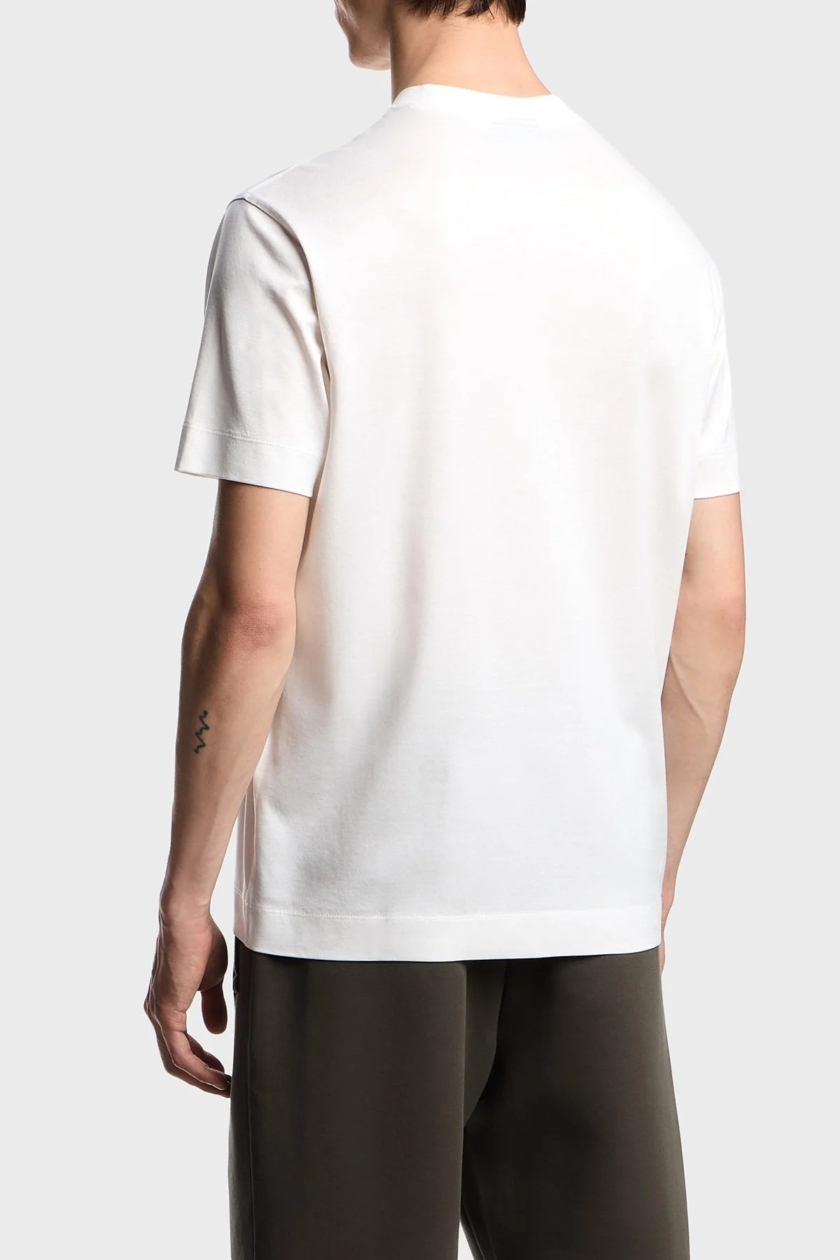 Emporio Armani Logo Baskılı Pamuklu Regular Fit Bisiklet Yaka Erkek T Shirt EM002838 AF10761 U0003 BEYAZ - 3