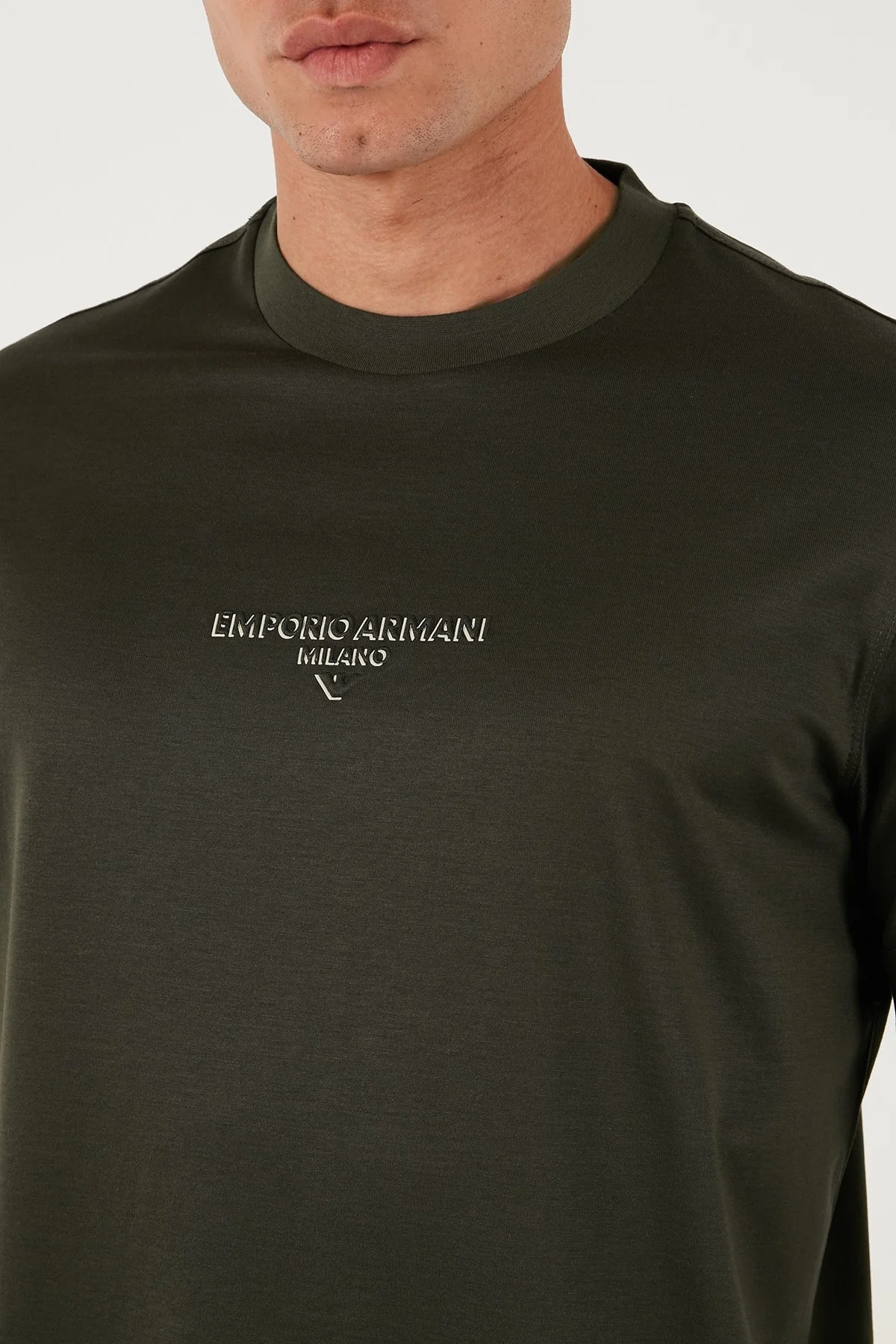 Emporio Armani Logo Baskılı Pamuklu Regular Fit Bisiklet Yaka Erkek T Shirt EM002838 AF10761 U8120 SİYAH - 6
