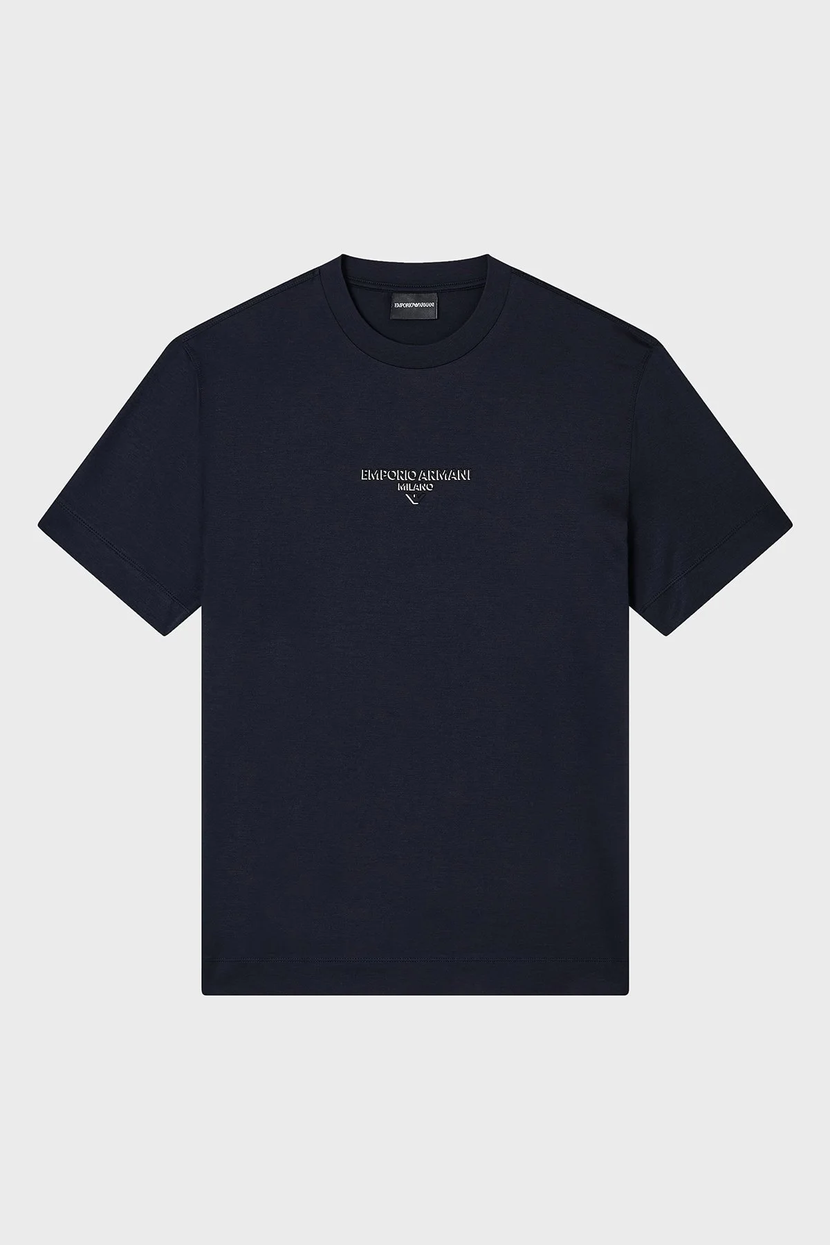 Emporio Armani Logo Baskılı Pamuklu Regular Fit Bisiklet Yaka Erkek T Shirt EM002838 AF10761 UB118 LACİVERT - 4