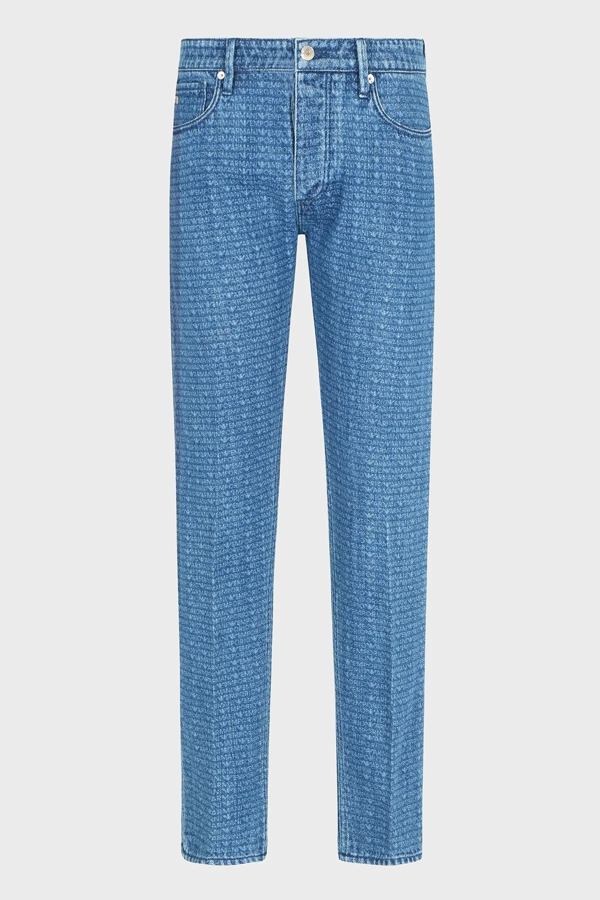 Emporio Armani Logo Baskılı Pamuklu Slim Fit Düşük Bel Normal Paça Jeans Erkek Kot Pantolon EM000668 AF13444 FB054 MAVİ - 12