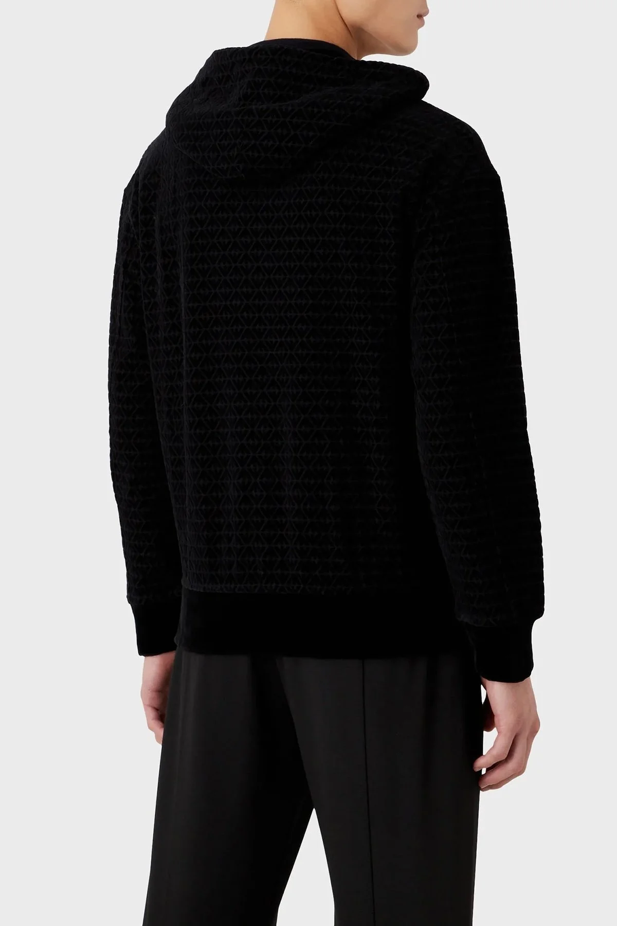 Emporio Armani Logo Baskılı Regular Fit Kapüşonlu Fermuarlı Erkek Sweat 6L1MN0 1JJWZ F026 SİYAH - 2