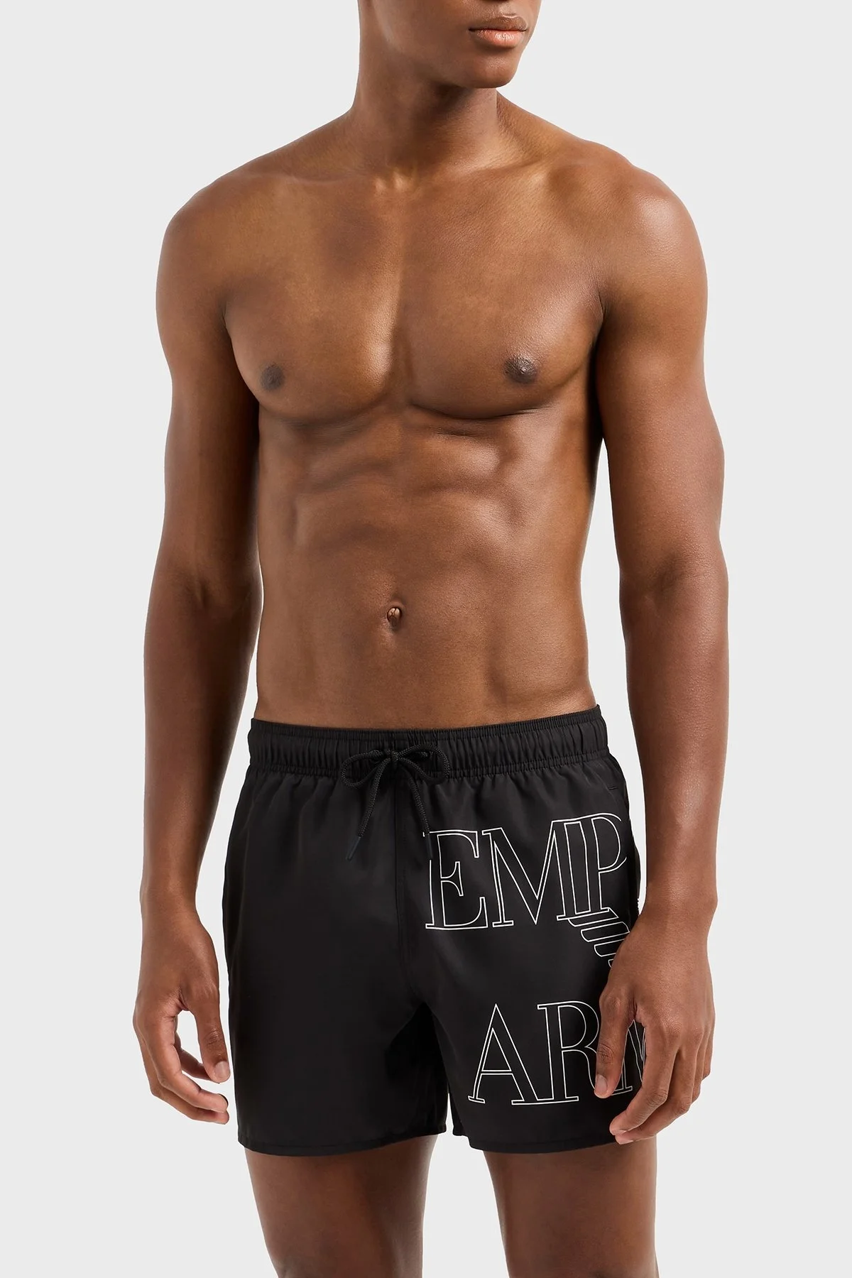 Emporio Armani Logo Baskılı Slim Fit Düşük Bel Erkek Mayo Short EM000583 AF12326 UC001 SİYAH - 5