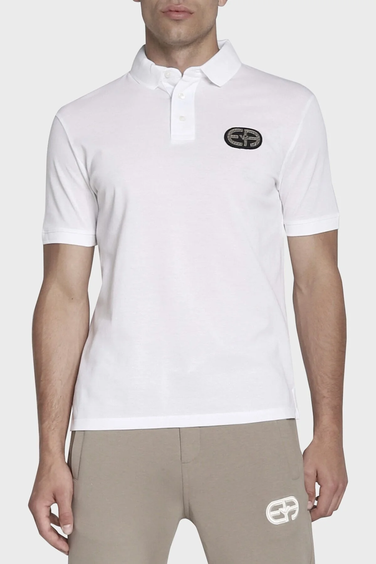 Emporio Armani Logo Baskılı Slim Fit Pamuklu Erkek Polo T Shirt 6L1FB9 1JTKZ 0100 BEYAZ - 4