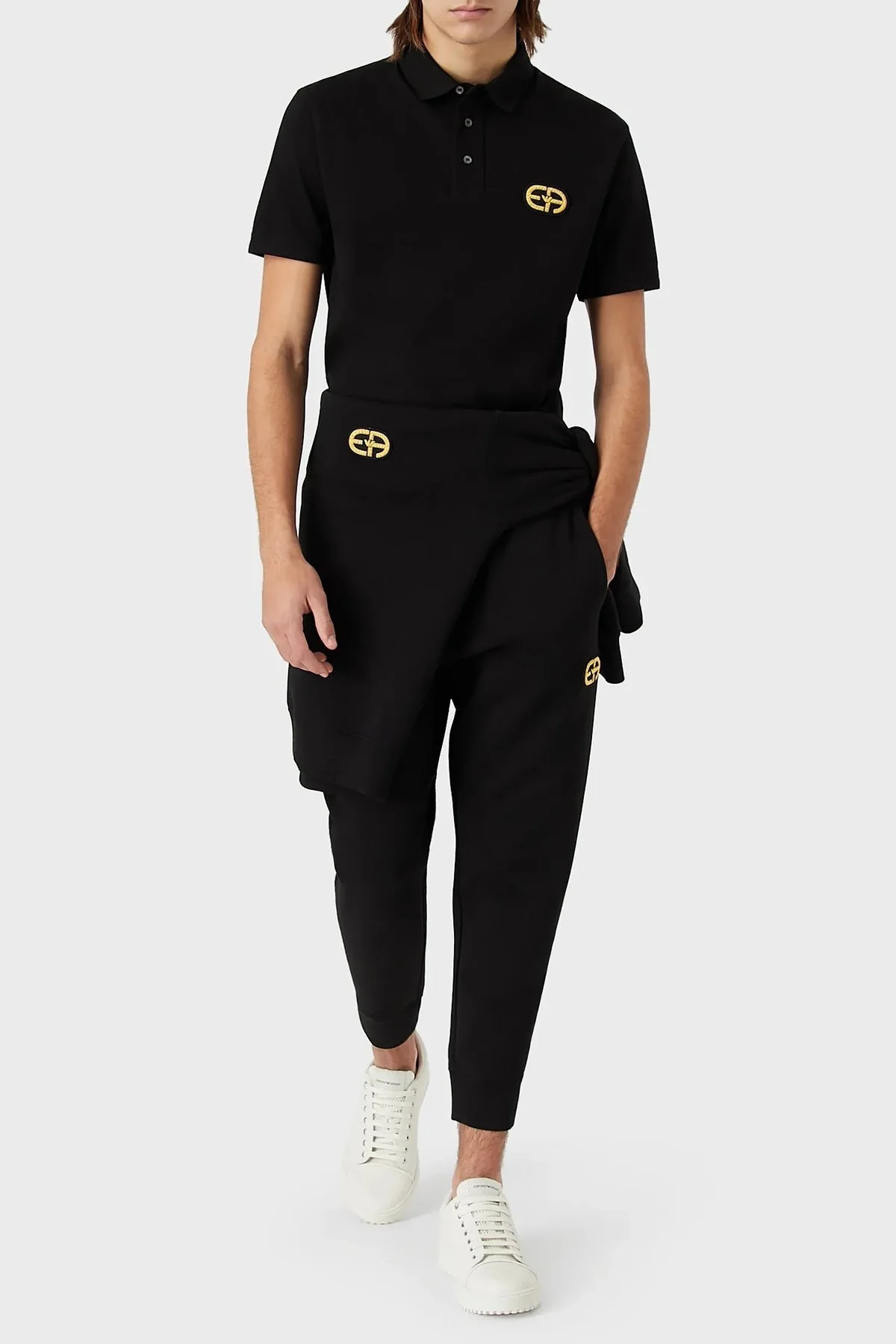 Emporio Armani Logo Baskılı Slim Fit Pamuklu Erkek Polo T Shirt 6L1FB9 1JTKZ 0999 SİYAH - 3