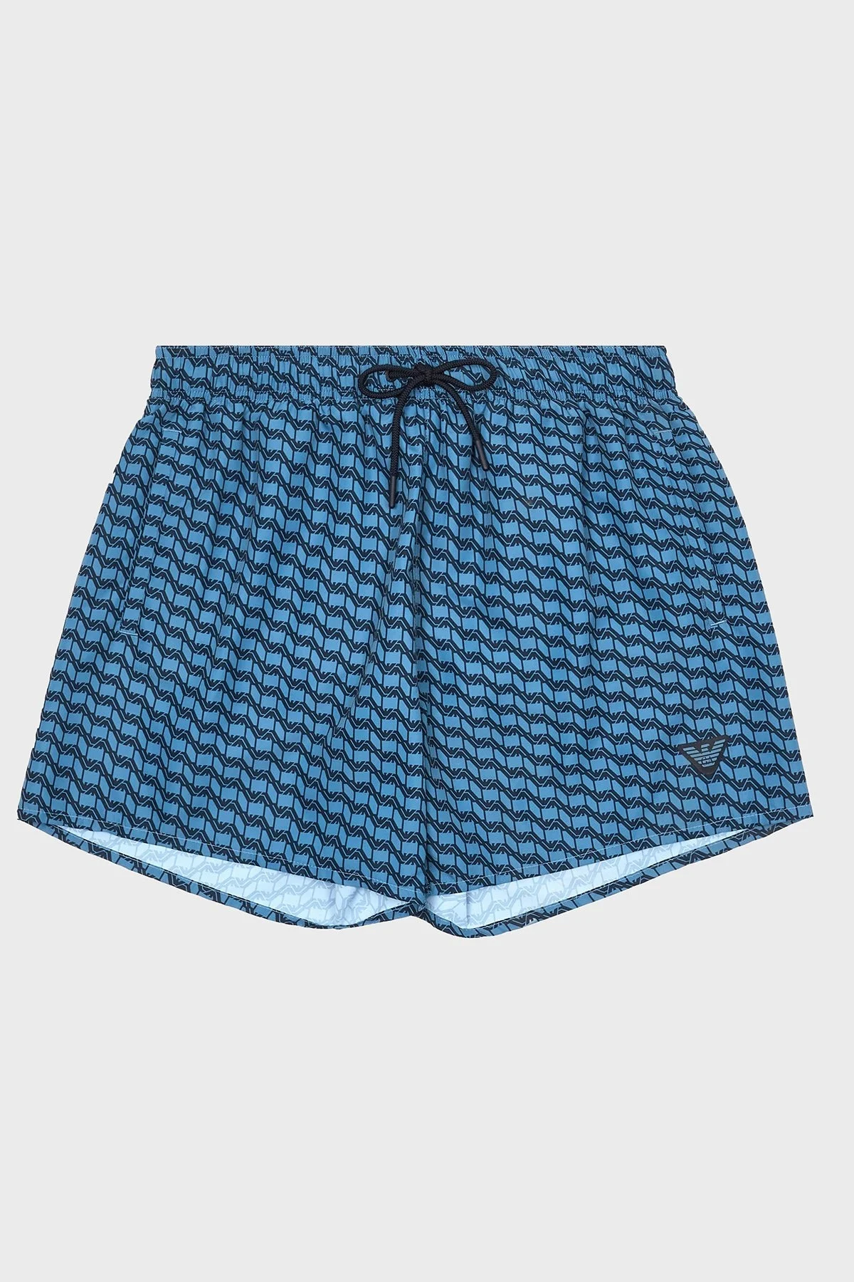 Emporio Armani Logo Desenli Slim Fit Düşük Bel Erkek Mayo Short EM000583 AF12342 F9035 MAVİ - 3