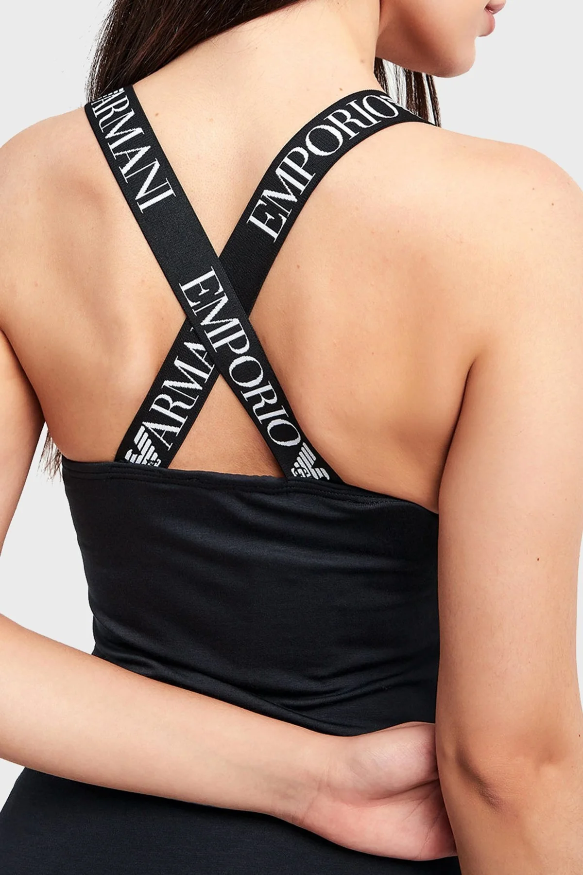 Emporio Armani Logo Detaylı Askılı İnce Uzun Elbise Bayan Plaj Elbisesi S 262718 2R314 00020 SİYAH - 4