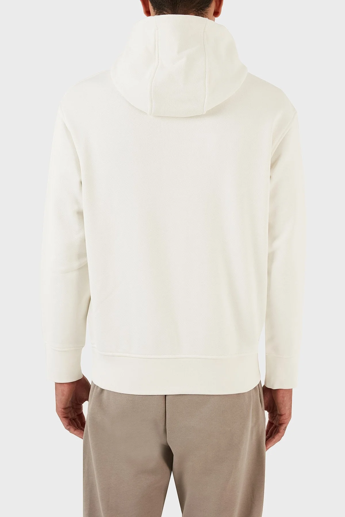 Emporio Armani Logo İşlemeli Kapüşonlu % 100 Pamuk Regular Fit Erkek Sweat 6R1MCN 1JWPZ 0128 EKRU - 2