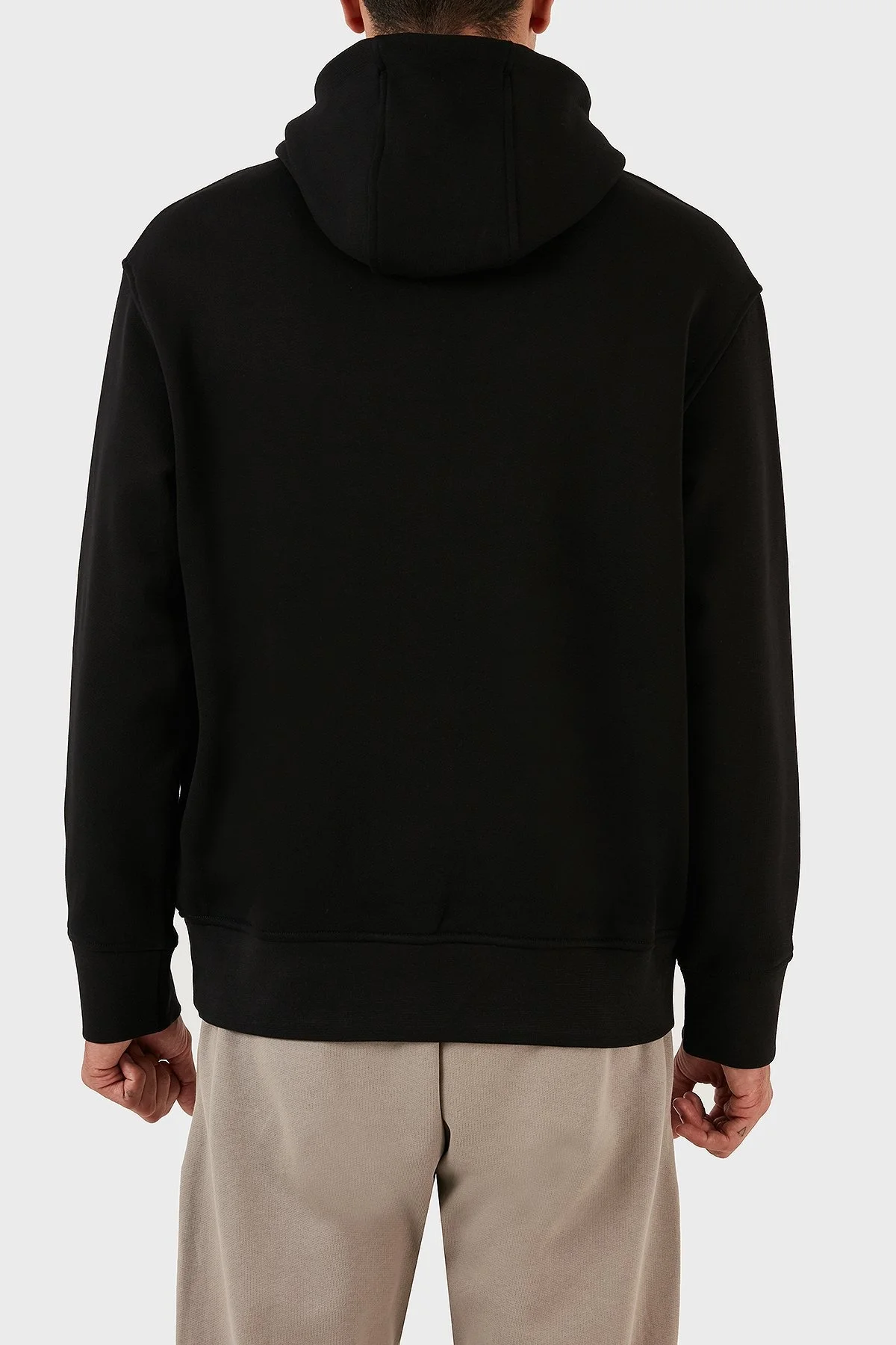 Emporio Armani Logo İşlemeli Kapüşonlu % 100 Pamuk Regular Fit Erkek Sweat 6R1MCN 1JWPZ 0999 SİYAH - 8