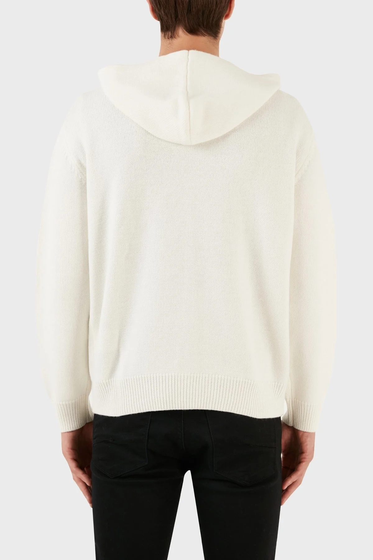 Emporio Armani Logo İşlemeli Kapüşonlu Fermuarlı % 100 Yün Erkek Hırka 6R1MX6 1MNAZ 0128 EKRU - 2