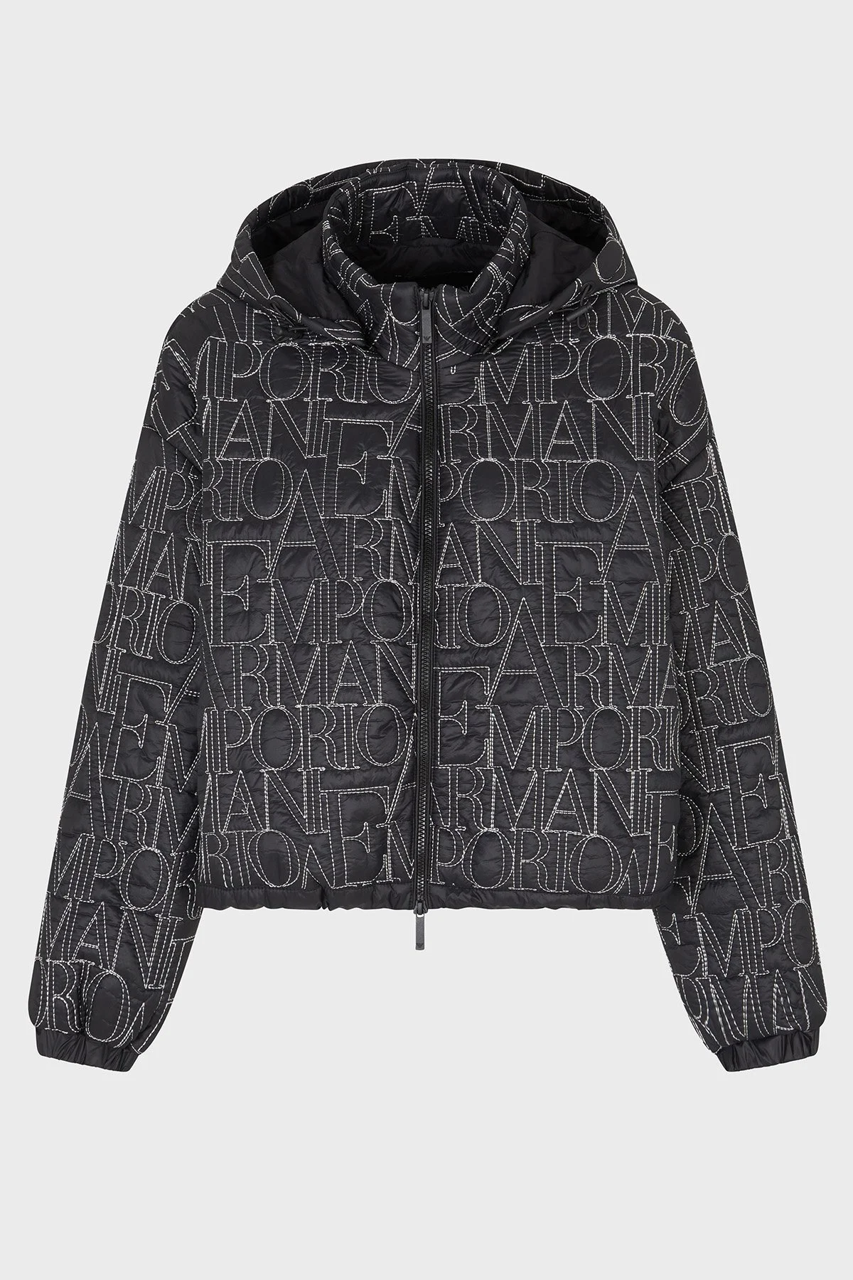 Emporio Armani Logo İşlemeli Regular Fit Çıkarılabilir Kapüşonlu Bayan Mont EW001389 AF12645 UC001 SİYAH - 14