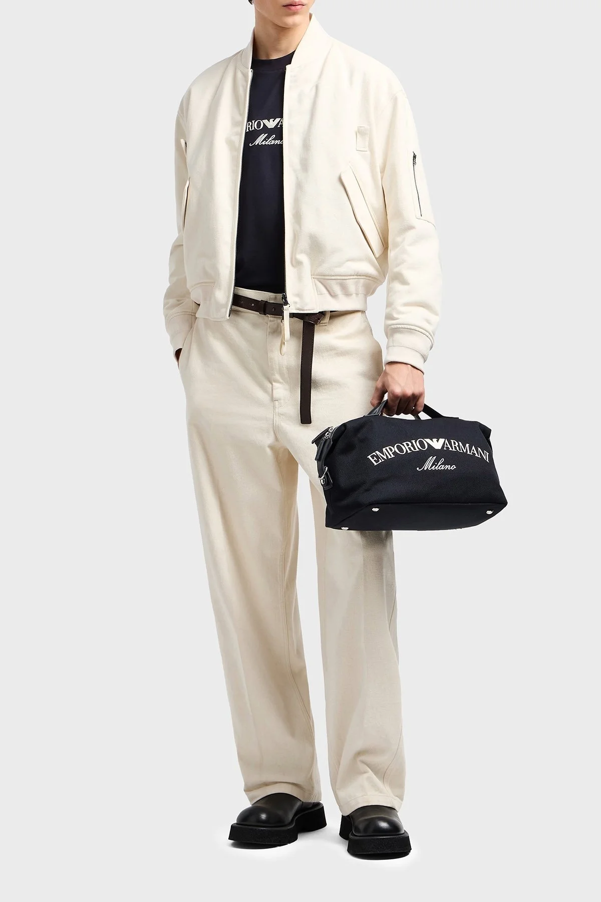 Emporio Armani Logo İşlemeli Regular Fit Pamuklu Bisiklet Yaka Erkek T Shirt EM001033 AF10017 MB222 LACİVERT - 2