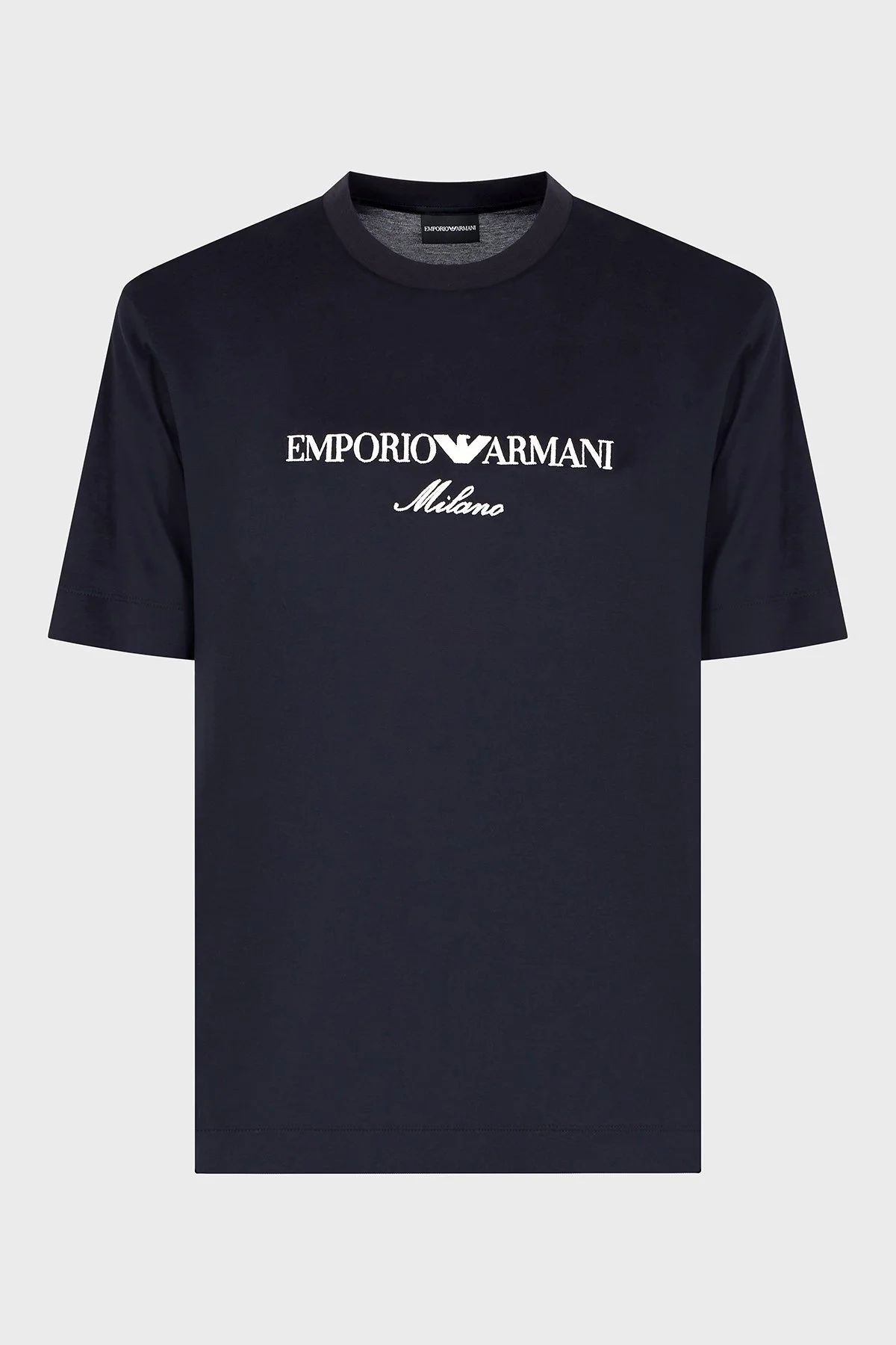 Emporio Armani Logo İşlemeli Regular Fit Pamuklu Bisiklet Yaka Erkek T Shirt EM001033 AF10017 MB222 LACİVERT - 5