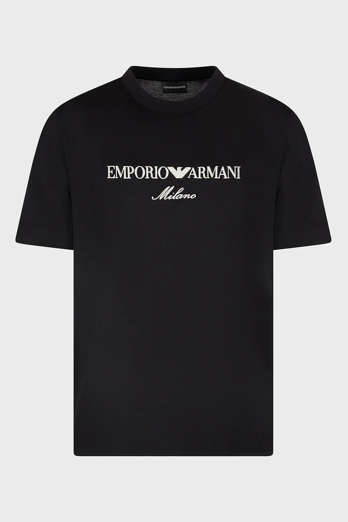 Emporio Armani Logo İşlemeli Regular Fit Pamuklu Bisiklet Yaka Erkek T Shirt EM001033 AF10017 MC169 SİYAH - 5