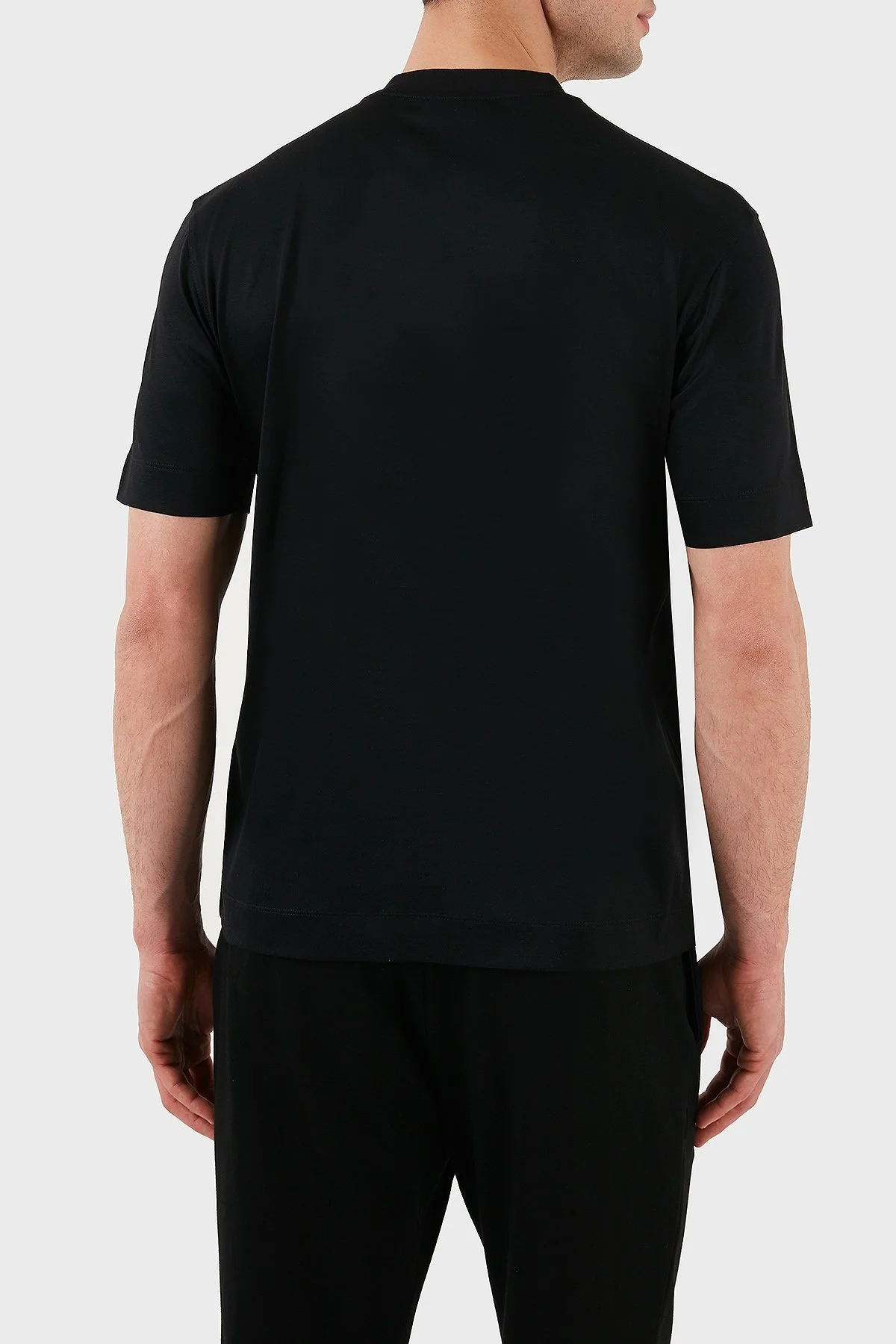 Emporio Armani Logo İşlemeli Regular Fit Pamuklu Bisiklet Yaka Erkek T Shirt EM001033 AF10017 MC170 SİYAH - 3