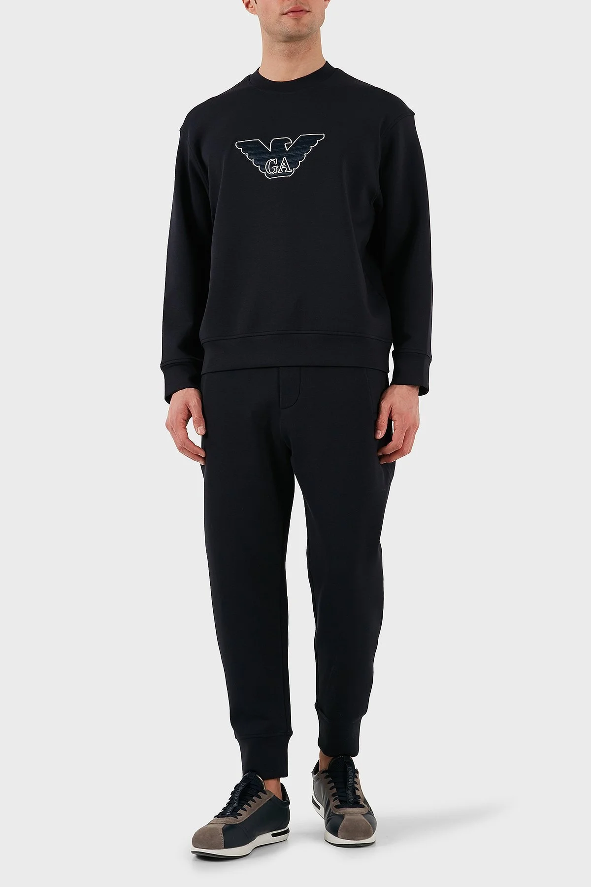 Emporio Armani Logo İşlemeli Streç Pamuklu Regular Fit Bisiklet Yaka Erkek Sweat EM001052 AF10013 MB192 LACİVERT - 7