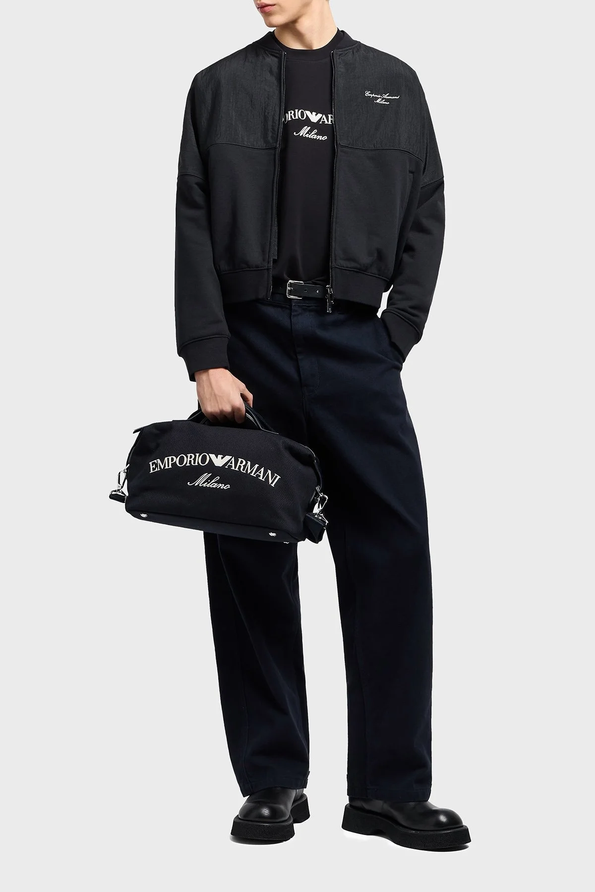 Emporio Armani Logo İşlemeli Streç Pamuklu Regular Fit Bisiklet Yaka Erkek Sweat EM001052 AF10013 MC169 SİYAH - 2