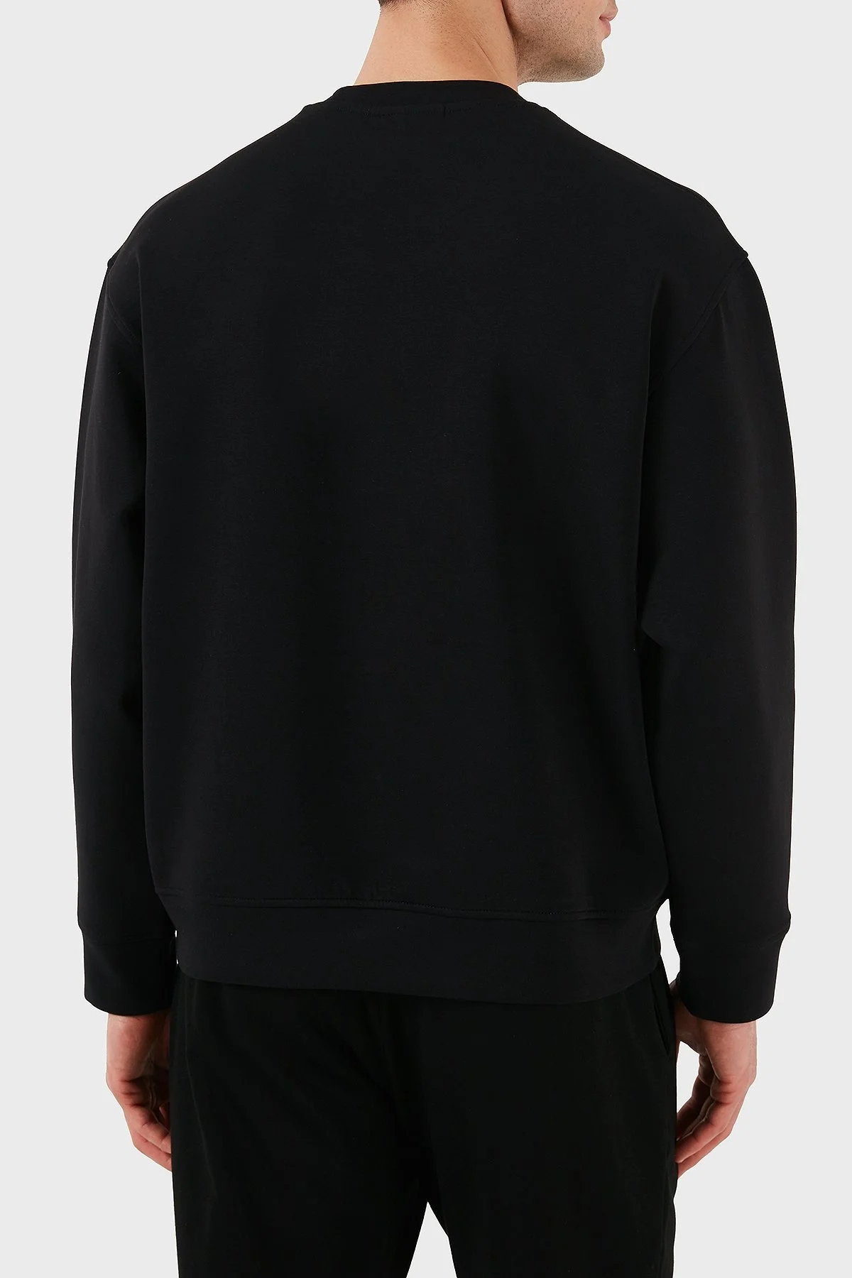 Emporio Armani Logo İşlemeli Streç Pamuklu Regular Fit Bisiklet Yaka Erkek Sweat EM001052 AF10013 MC170 SİYAH - 3