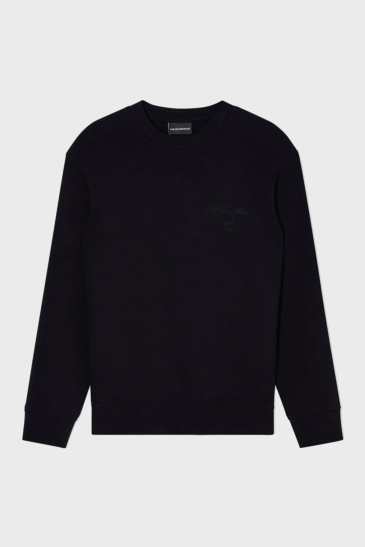 Emporio Armani Logo İşlemeli Streç Pamuklu Regular Fit Bisiklet Yaka Erkek Sweat EM002906 AF10013 MC352 SİYAH - 4