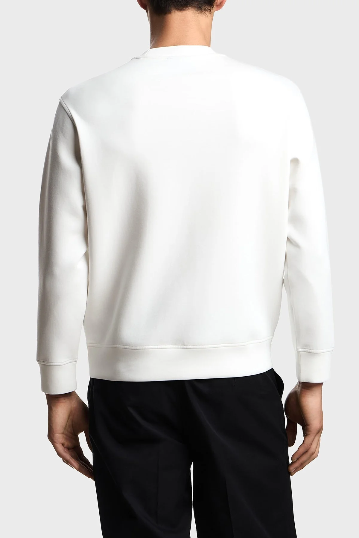 Emporio Armani Logo İşlemeli Streç Pamuklu Regular Fit Bisiklet Yaka Erkek Sweat EM002919 AF10013 U0003 BEYAZ - 3