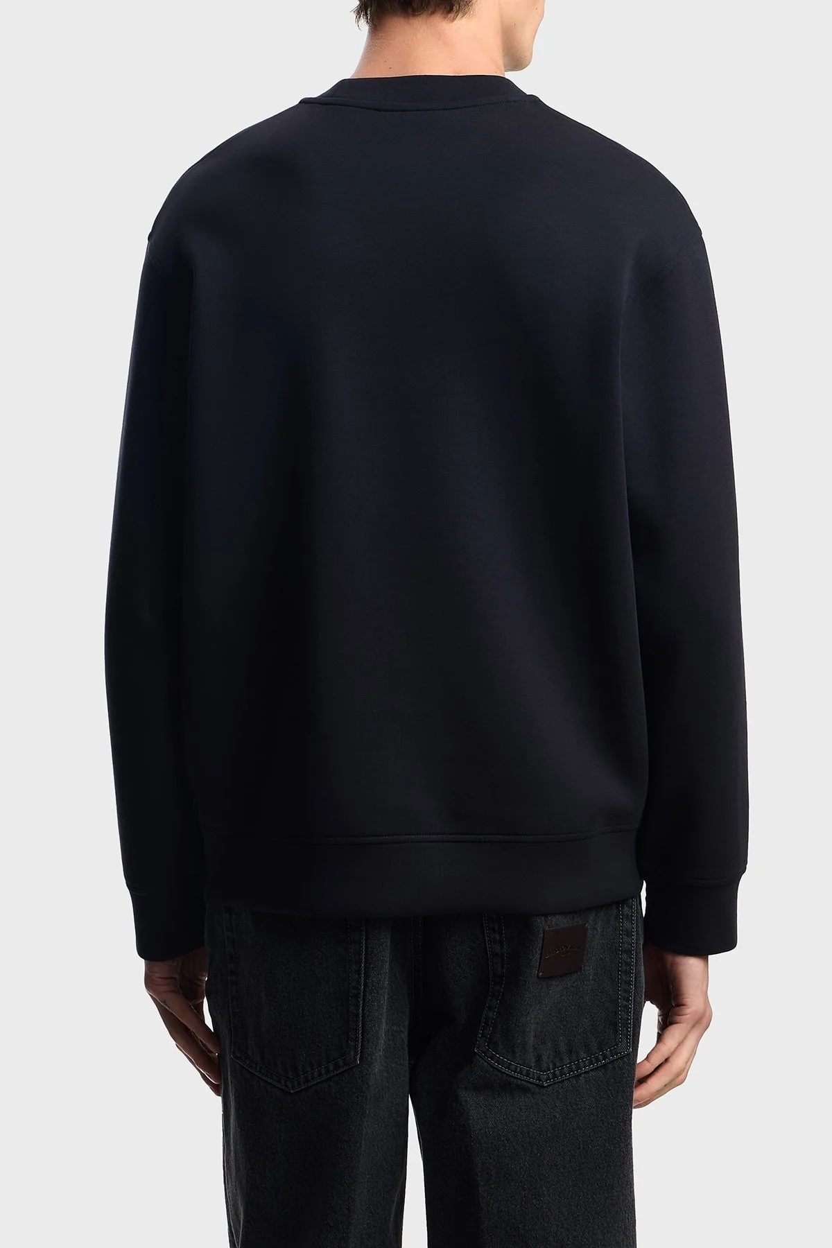 Emporio Armani Logo İşlemeli Streç Pamuklu Regular Fit Bisiklet Yaka Erkek Sweat EM002919 AF10013 UB118 LACİVERT - 3