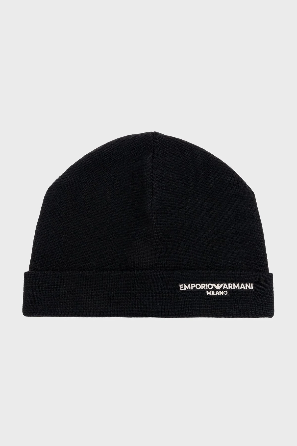 Emporio Armani Logo İşlemleli Yünlü Erkek Bere EM002715 AF18241 UC001 SİYAH - 1