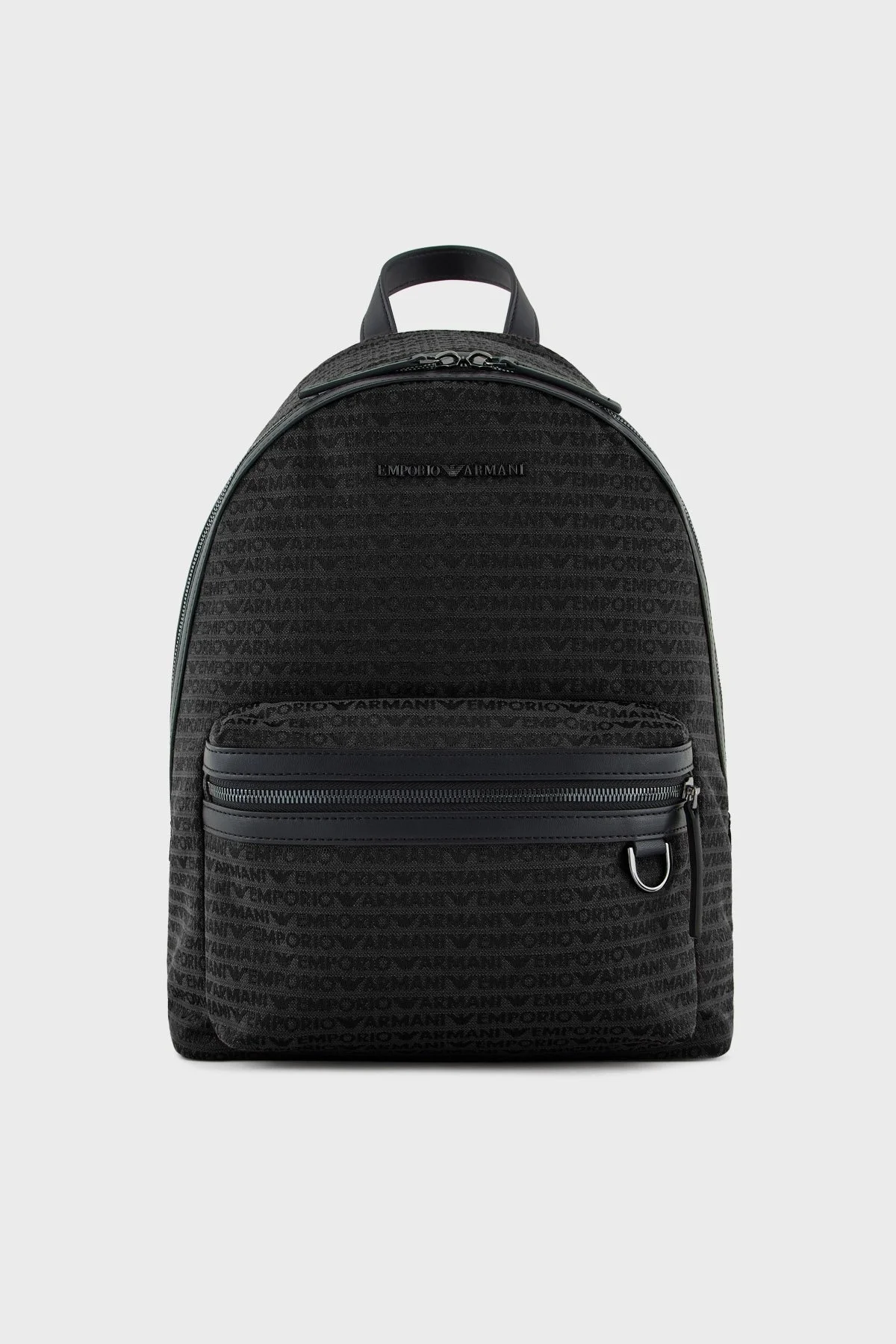 Emporio Armani Logo Kaplı Jakarlı Ayarlanabilir Askılı Erkek Sırt Çantası EM001209 AF13823 U8168 SİYAH - 1