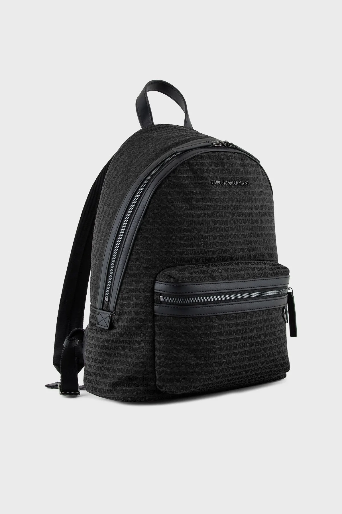 Emporio Armani Logo Kaplı Jakarlı Ayarlanabilir Askılı Erkek Sırt Çantası EM001209 AF13823 U8168 SİYAH - 5