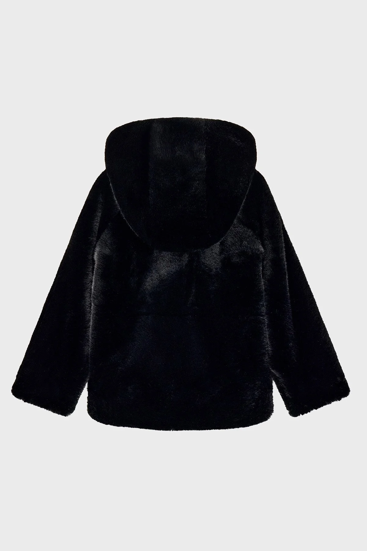 Emporio Armani Logo Nakışlı Çift Taraflı Comfort Fit Suni Kürklü Kadın Kaban EW001467 AF14618 MC736 Siyah - 6