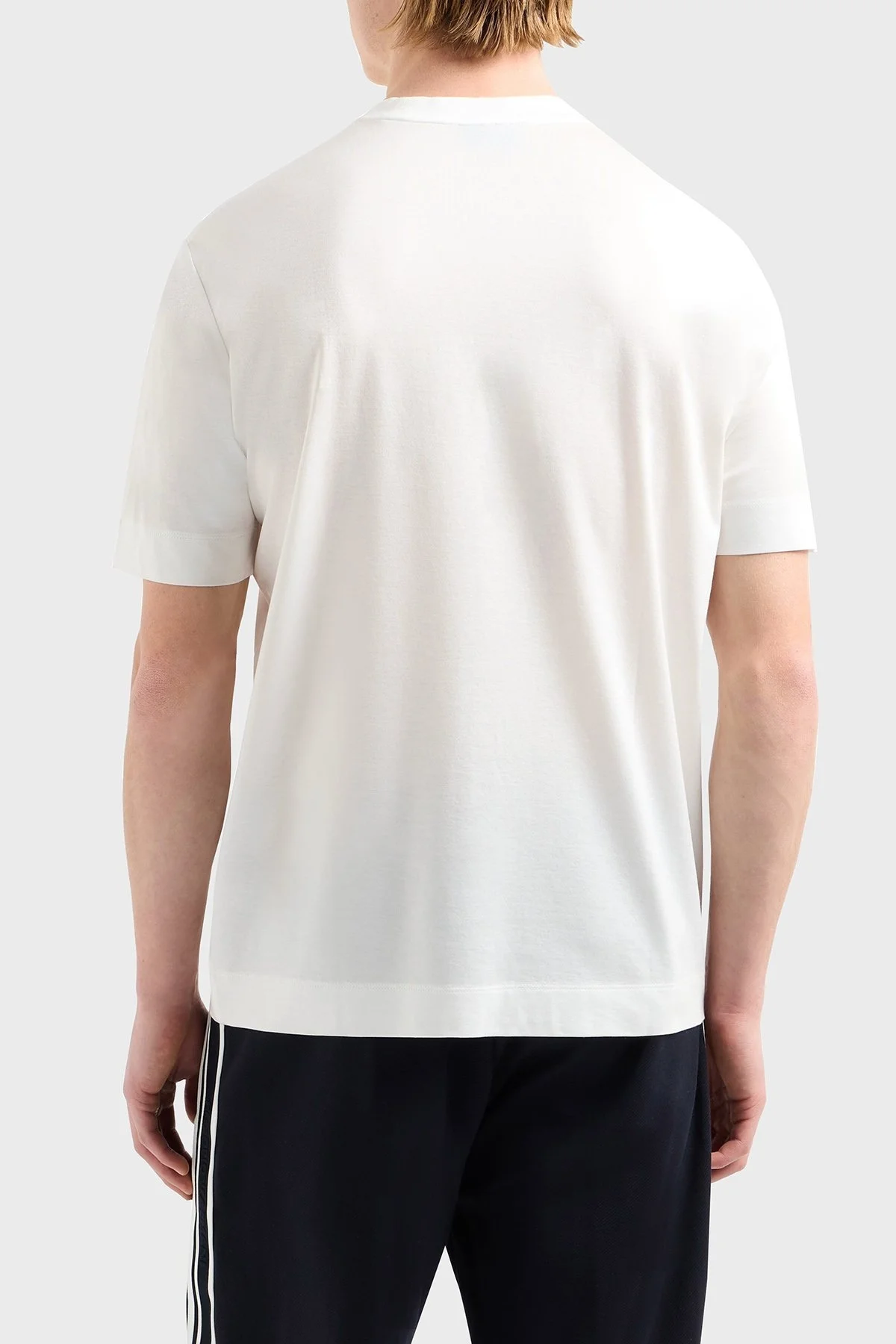 Emporio Armani Logo Nakışlı Pamuklu Regular Fit Bisiklet Yaka Erkek T Shirt EM001070 AF13747 U0003 BEYAZ - 3