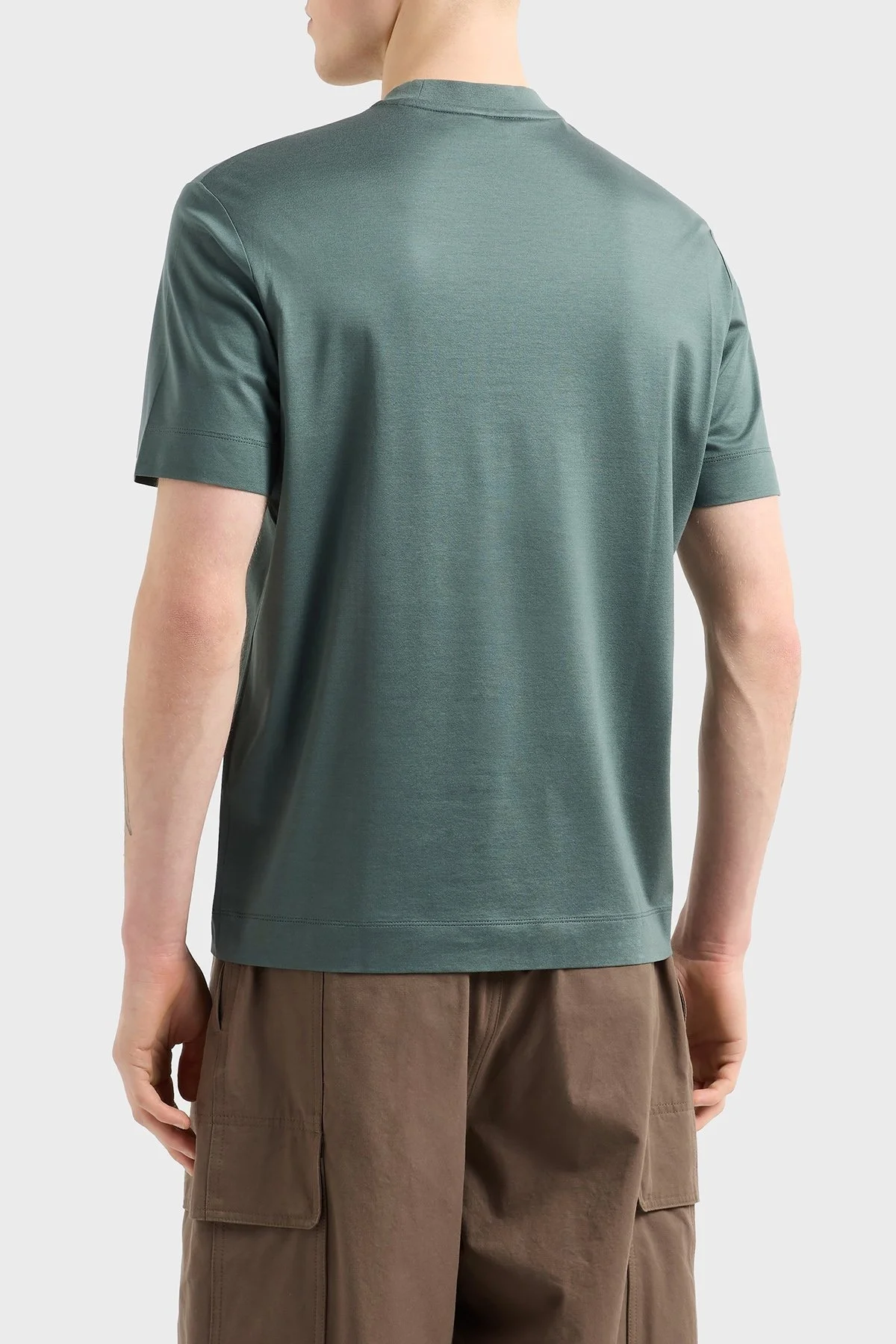 Emporio Armani Logo Nakışlı Pamuklu Regular Fit Bisiklet Yaka Erkek T Shirt EM001070 AF13747 U9083 MİNT - 3