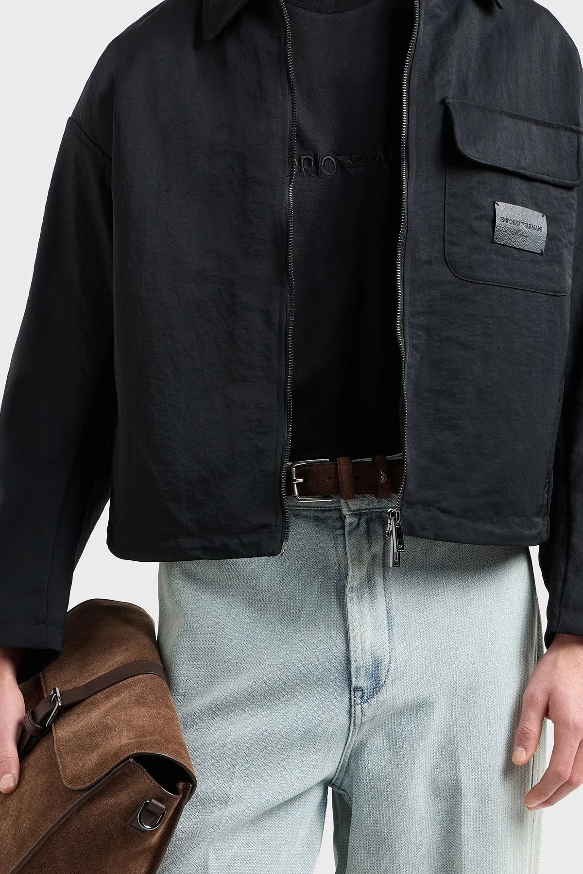 Emporio Armani Logo Nakışlı Pamuklu Regular Fit Bisiklet Yaka Erkek T Shirt EM001070 AF13747 UC001 SİYAH - 4