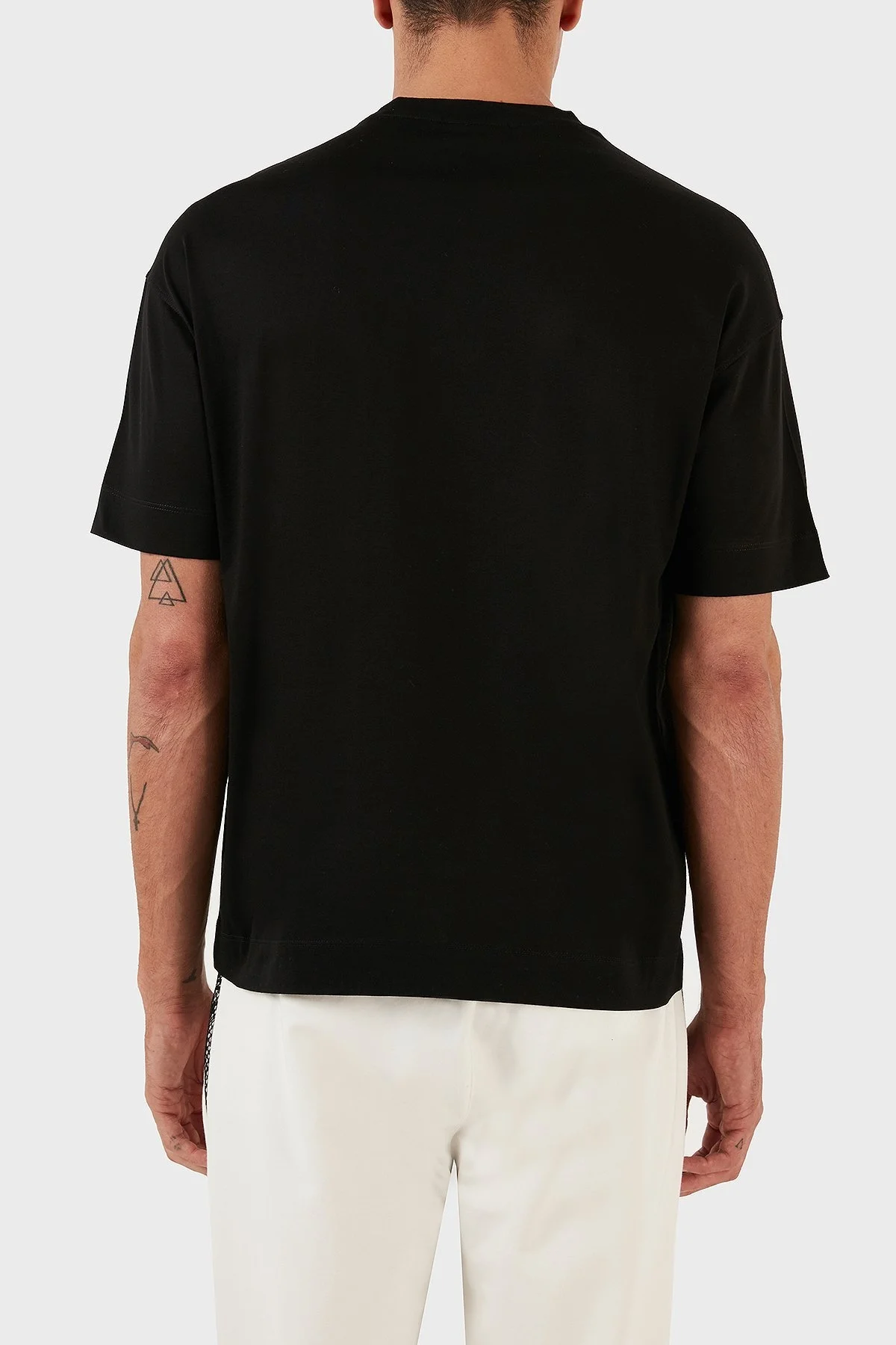 Emporio Armani Logo Yazılı Bisiklet Yaka % 100 Pamuk Regular Fit Erkek T Shirt 6L1TG3 1JSAZ 0030 SİYAH - 2