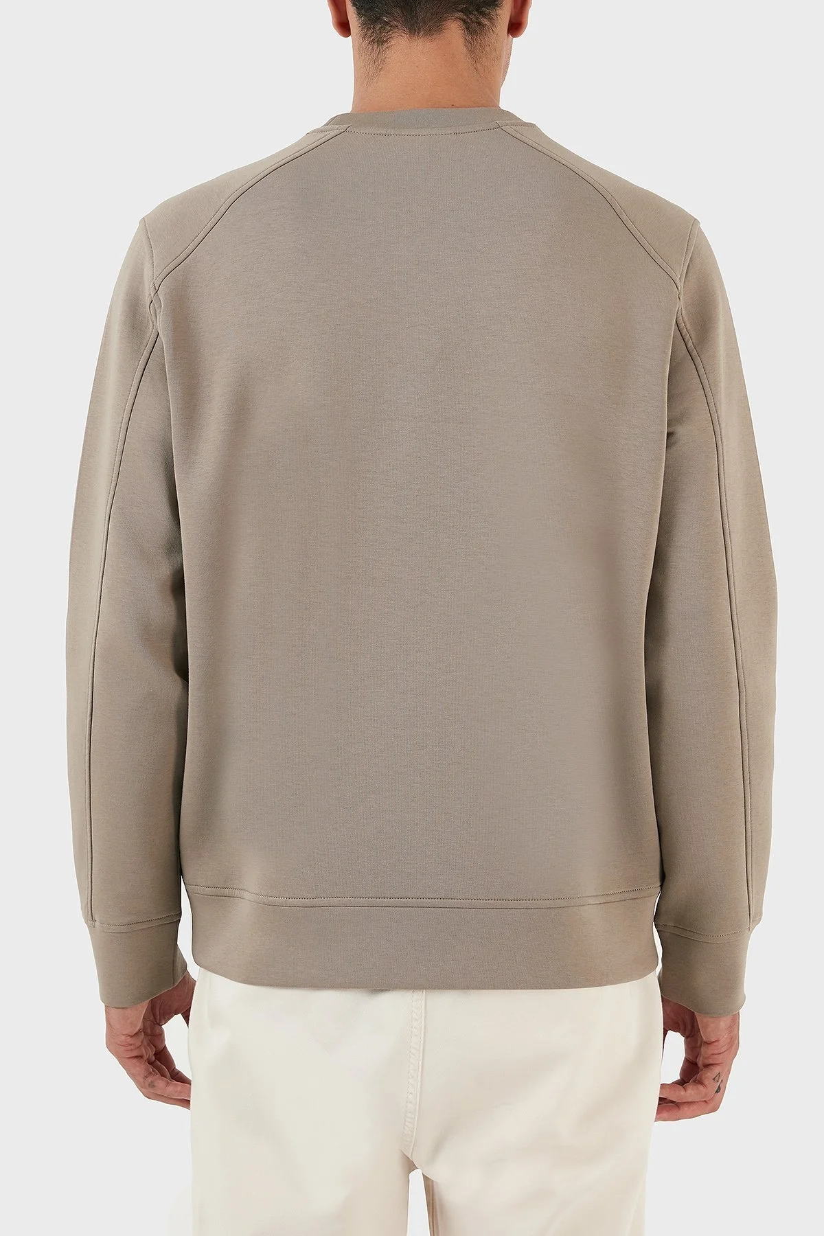 Emporio Armani Logo Yazılı Bisiklet Yaka Regular Fit Pamuklu Erkek Sweat 6L1MP3 1JHSZ 01D7 BEJ - 2