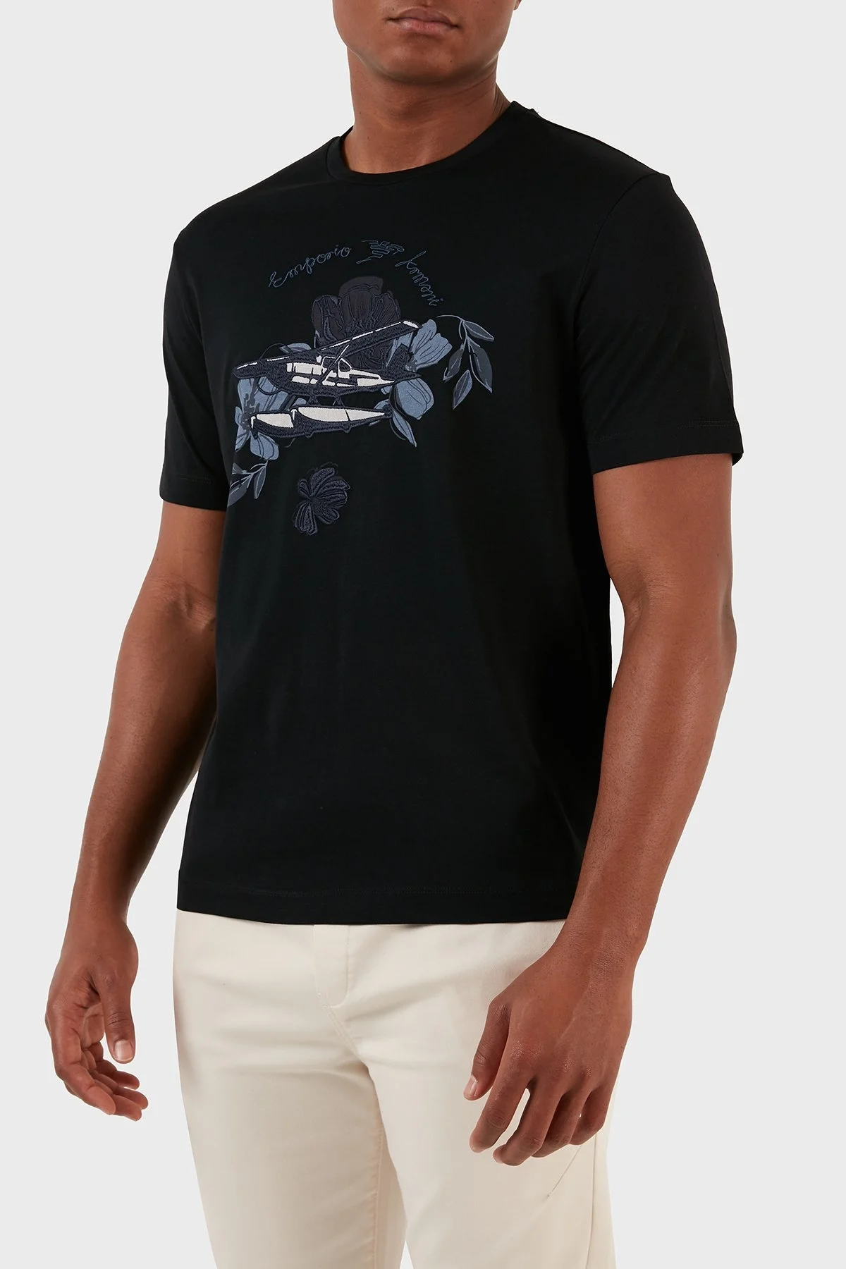 Emporio Armani Logo Yazılı Pamuklu Regular Fit Bisiklet Yaka Erkek T Shirt 6R1T8Q 1J7FZ 0041 LACİVERT - 6