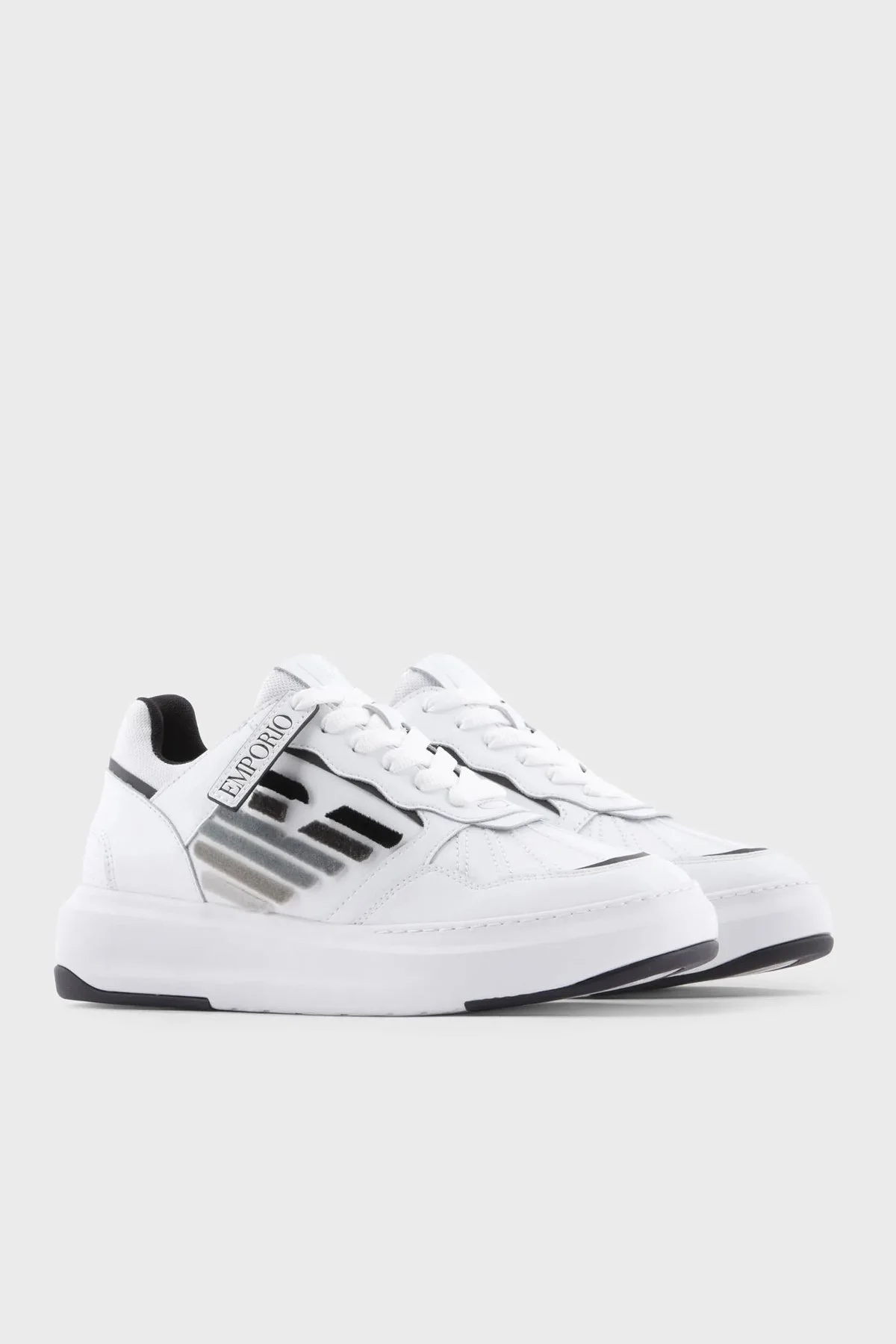 Emporio Armani Logolu % 100 Deri Sneaker Bayan Ayakkabı X3X165 XN703 D611 BEYAZ - 2