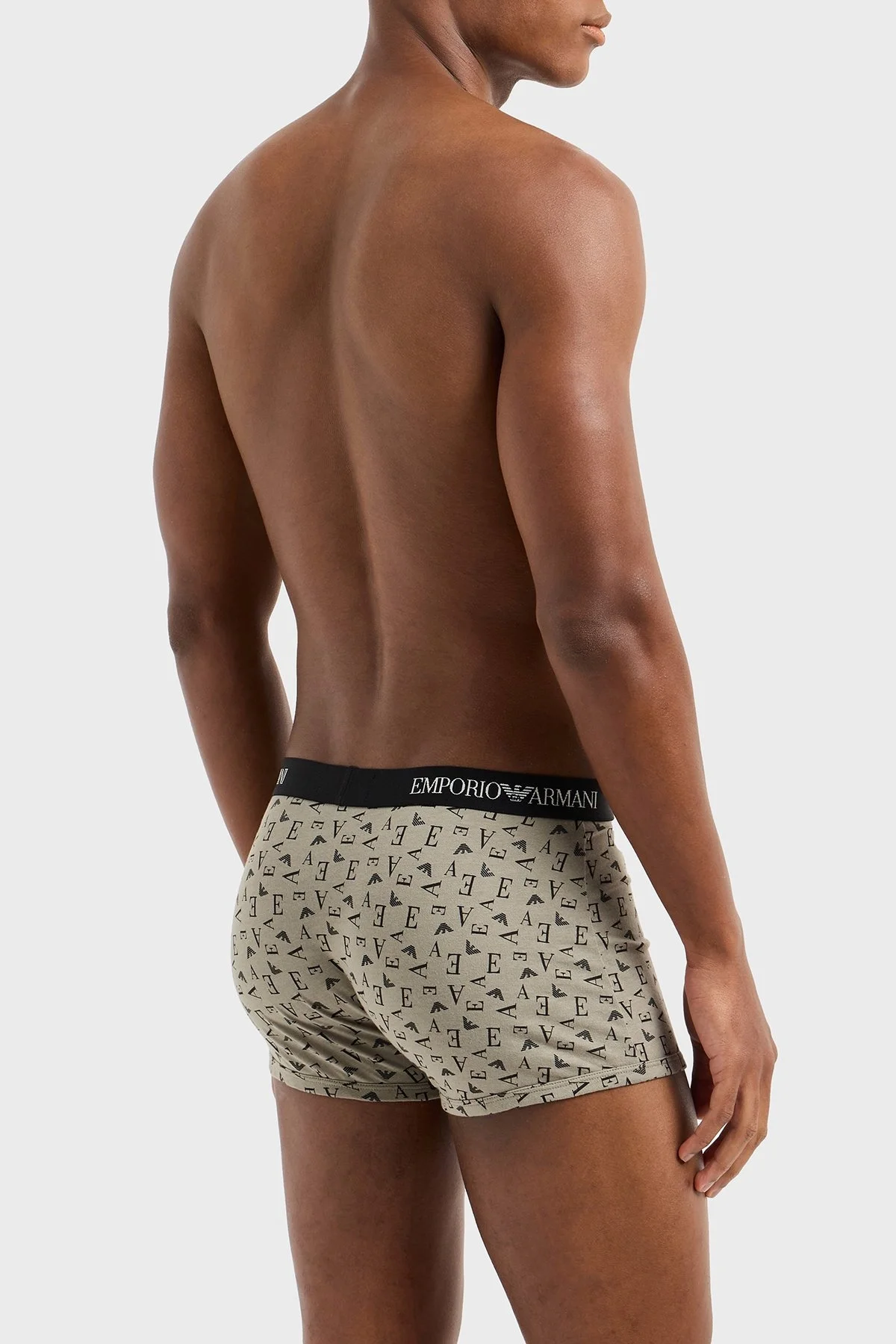 Emporio Armani Logolu % 100 Pamuk 3 Pack Erkek Boxer EM000260 AF10800 MC112 Siyah-Yeşil-Krem - 7