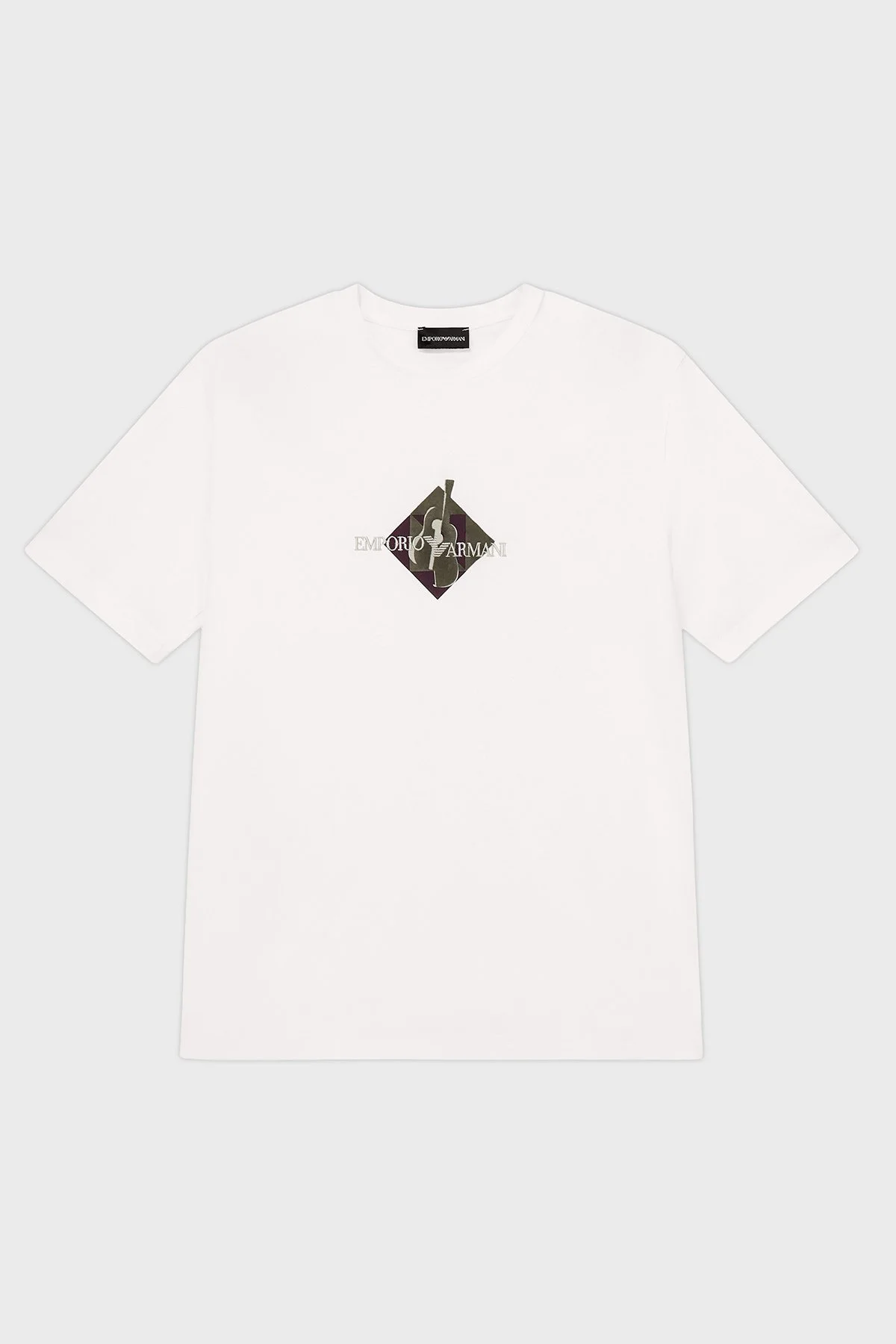 Emporio Armani Logolu % 100 Pamuk Bisiklet Yaka Erkek T Shirt EM006924 AF14795 F0021 Beyaz - 5