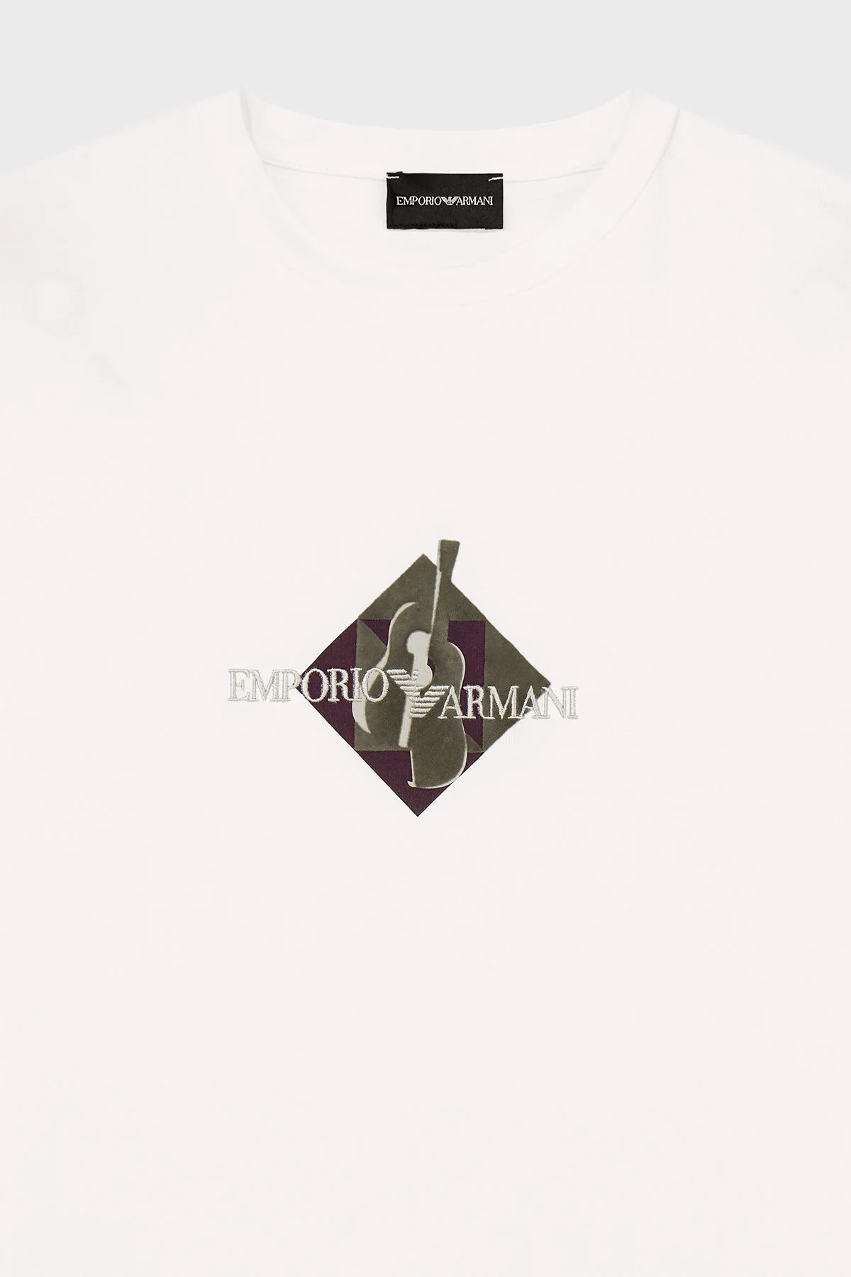 Emporio Armani Logolu % 100 Pamuk Bisiklet Yaka Erkek T Shirt EM006924 AF14795 F0021 Beyaz - 7