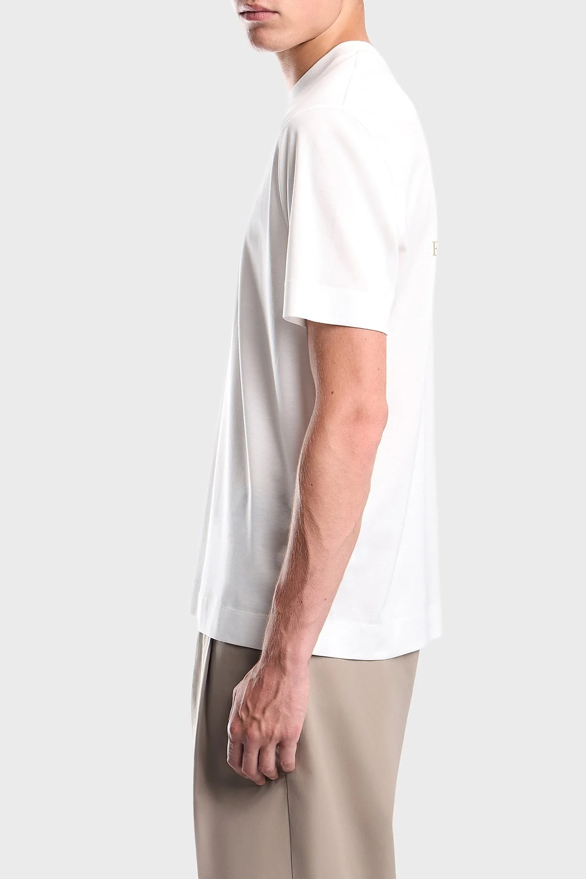 Emporio Armani Logolu % 100 Pamuk Bisiklet Yaka Erkek T Shirt EM007040 AF10017 U0003 Beyaz - 5