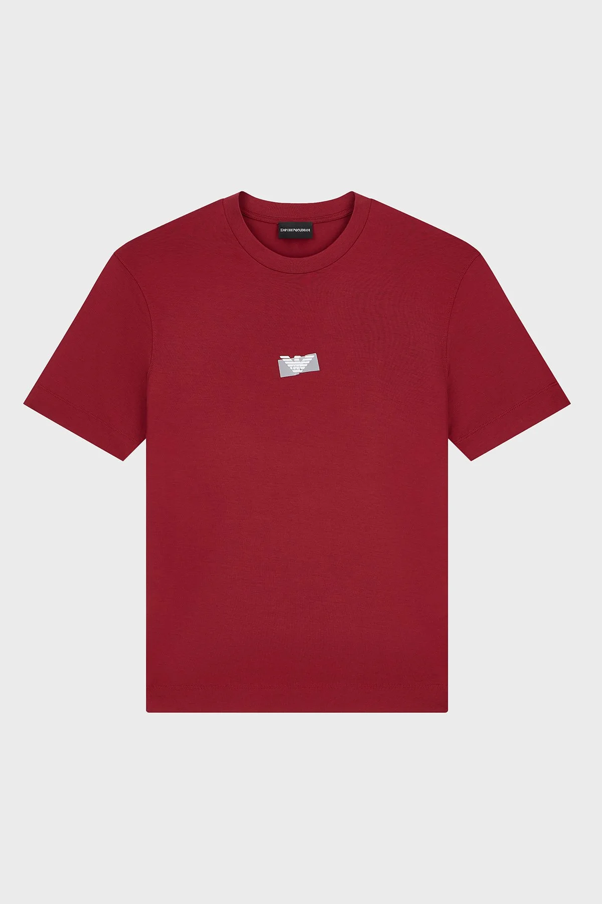 Emporio Armani Logolu % 100 Pamuk Bisiklet Yaka Erkek T Shirt EM007040 AF10017 U5087 Bordo - 6
