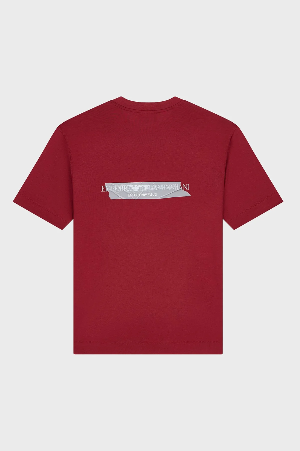 Emporio Armani Logolu % 100 Pamuk Bisiklet Yaka Erkek T Shirt EM007040 AF10017 U5087 Bordo - 7