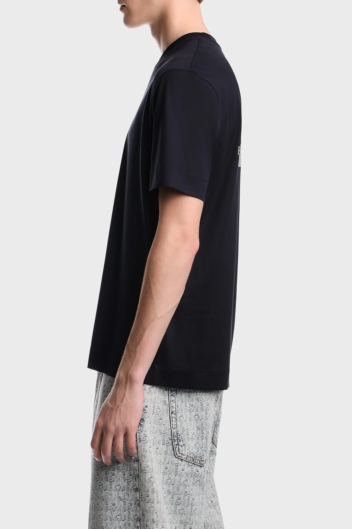 Emporio Armani Logolu % 100 Pamuk Bisiklet Yaka Erkek T Shirt EM007040 AF10017 UB118 Lacivert - 4