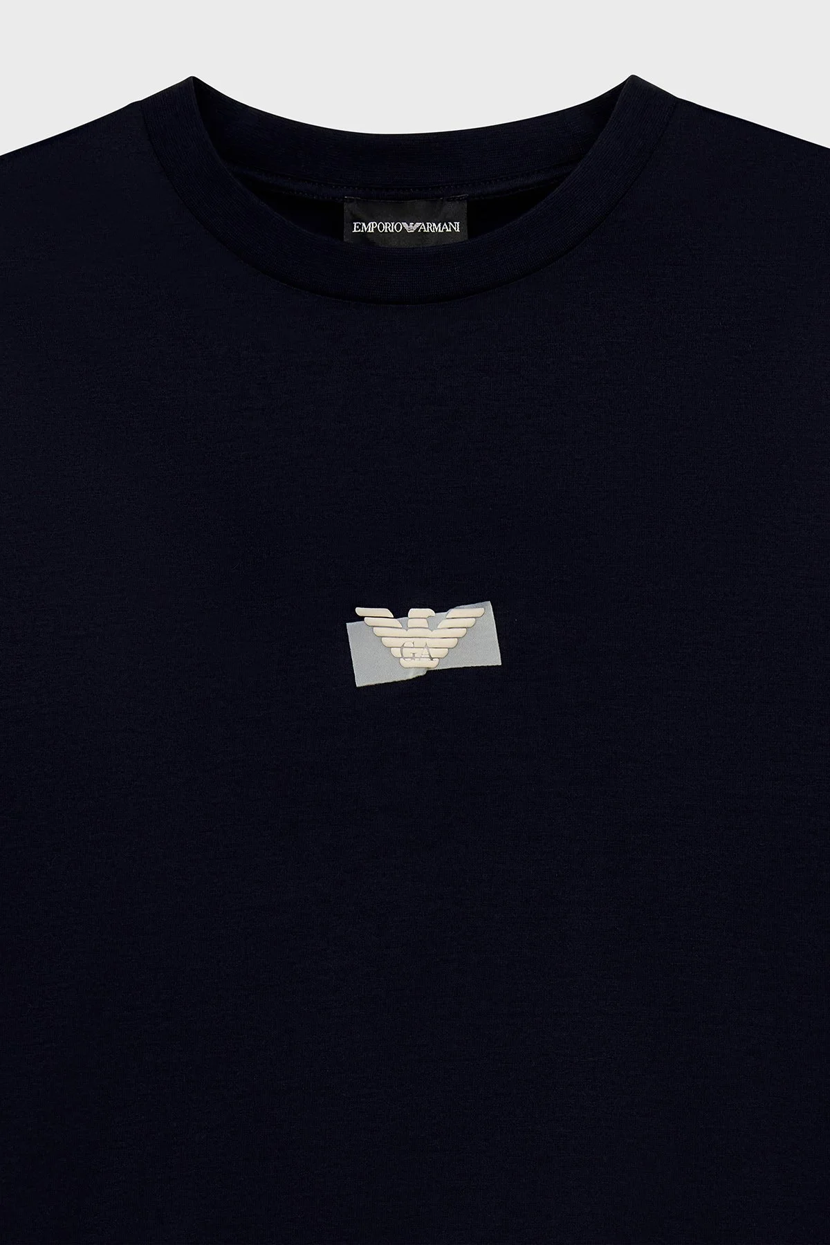 Emporio Armani Logolu % 100 Pamuk Bisiklet Yaka Erkek T Shirt EM007040 AF10017 UB118 Lacivert - 7