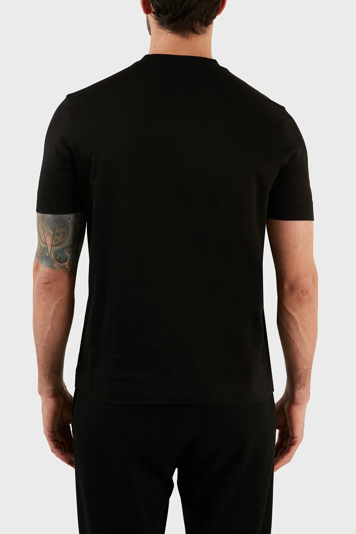 Emporio Armani Logolu % 100 Pamuk Bisiklet Yaka Regular Fit Erkek T Shirt 3R1TC2 1JSAZ 0999 SİYAH - 5