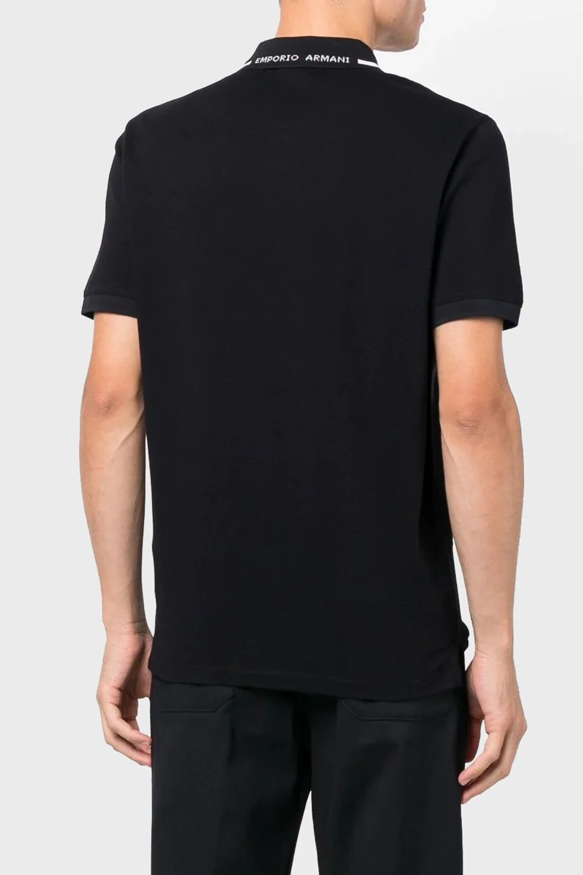 Emporio Armani Logolu % 100 Pamuk Erkek Polo T Shirt 6L1FD2 1JTKZ 0051 SİYAH - 2